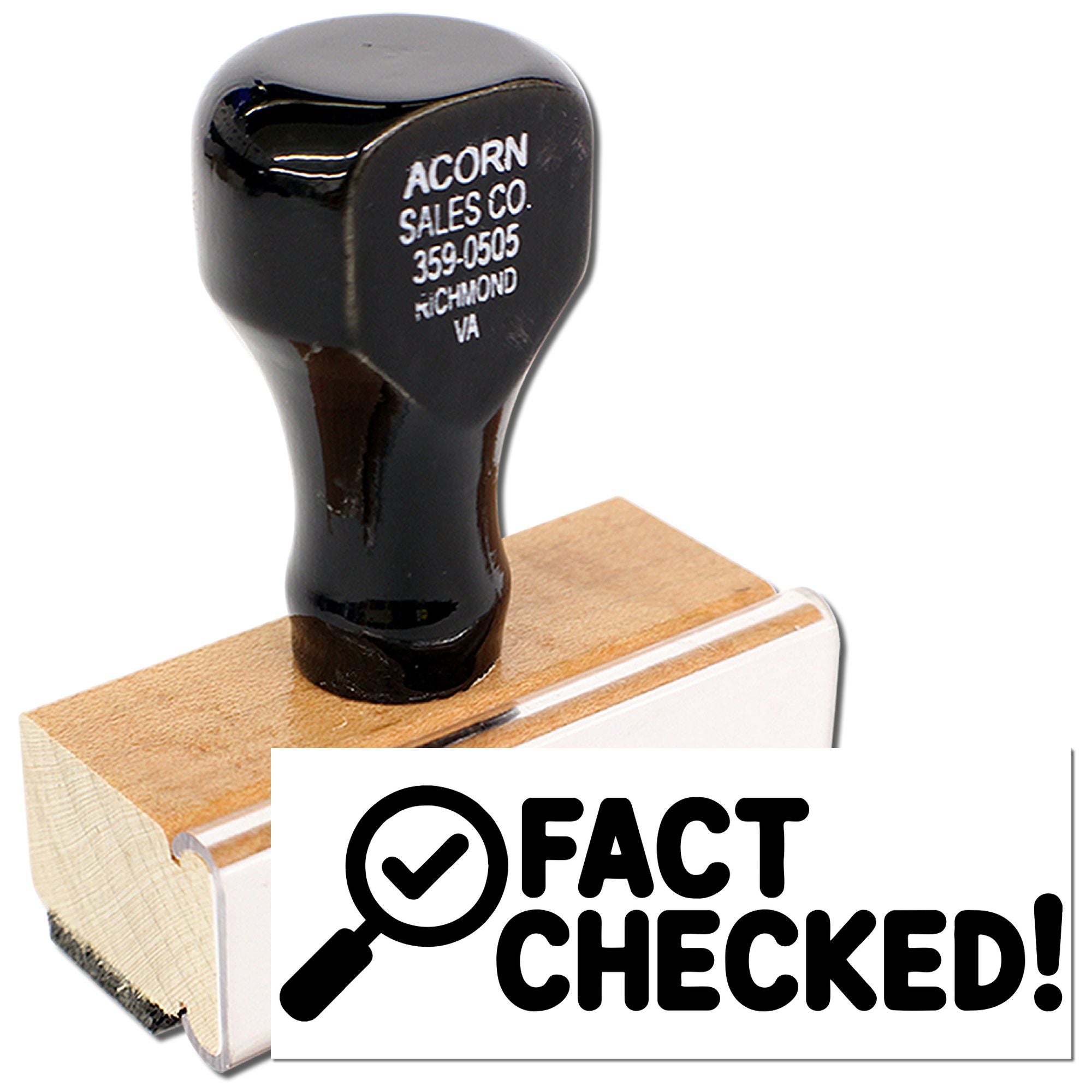 Fact Checked rubber stamp for verifying content accuracy and editorial approval on documents