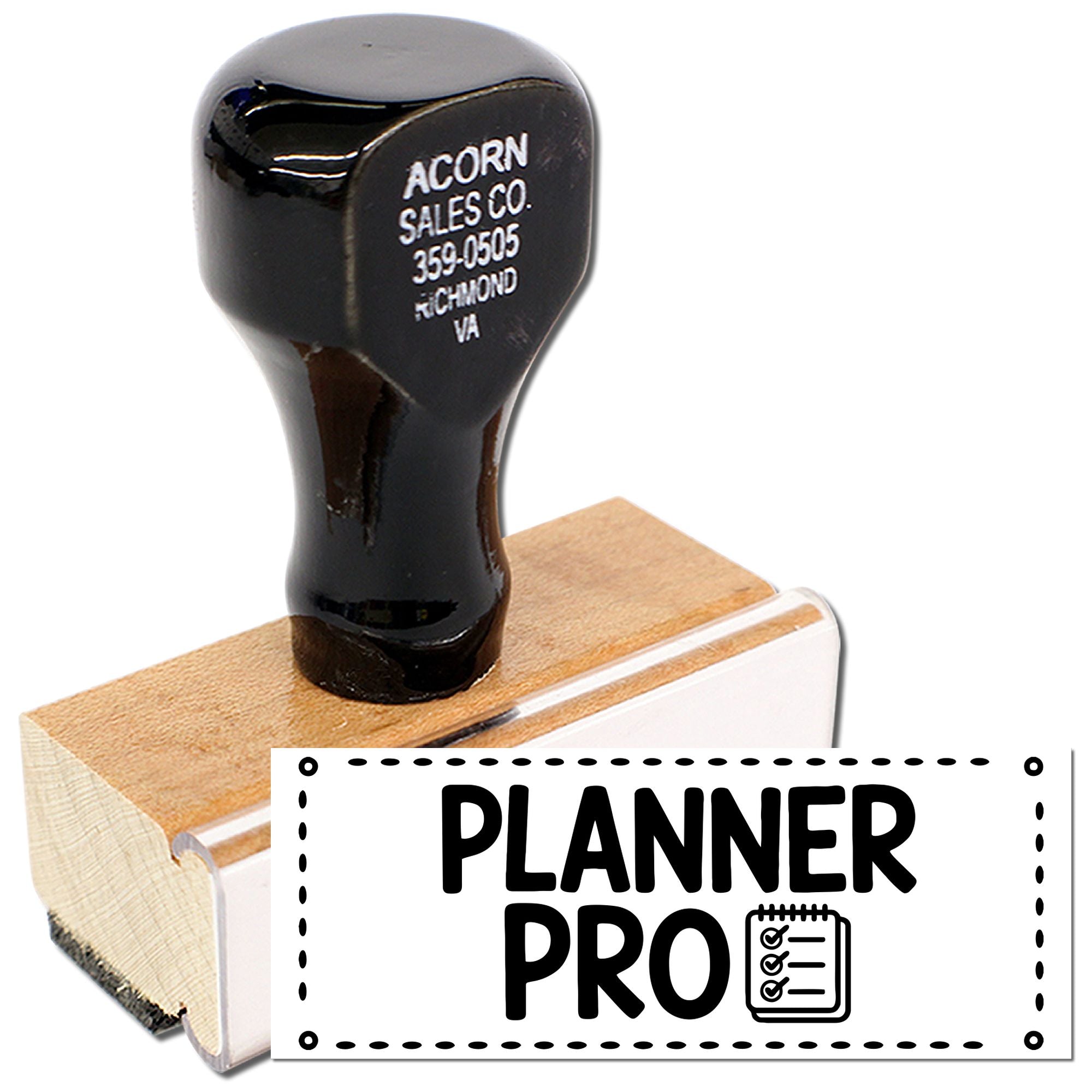Planner Pro rubber stamp for planners, checklists, and productivity tracking.