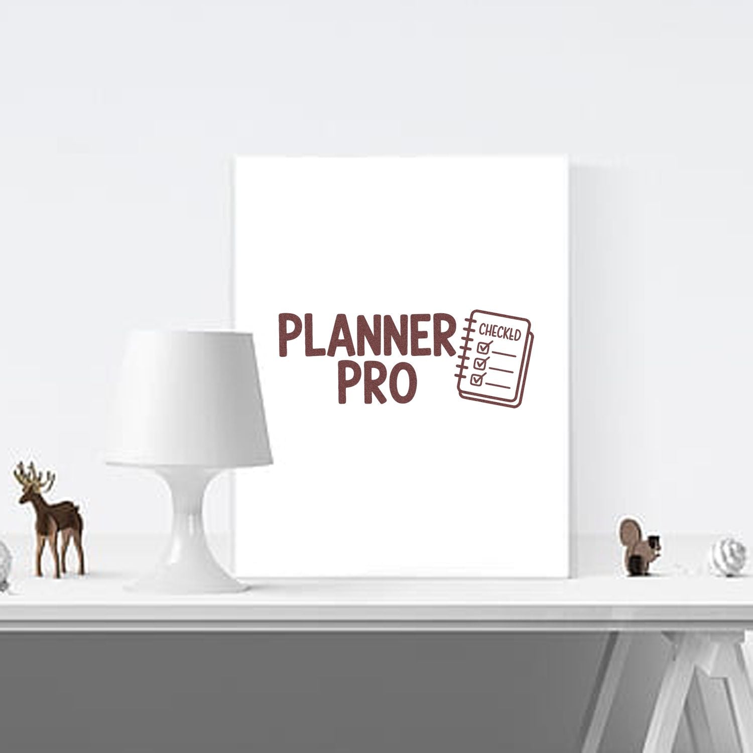 Planner Pro rubber stamp design with checklist icon, perfect for planner organization, to-do lists, and stationery.