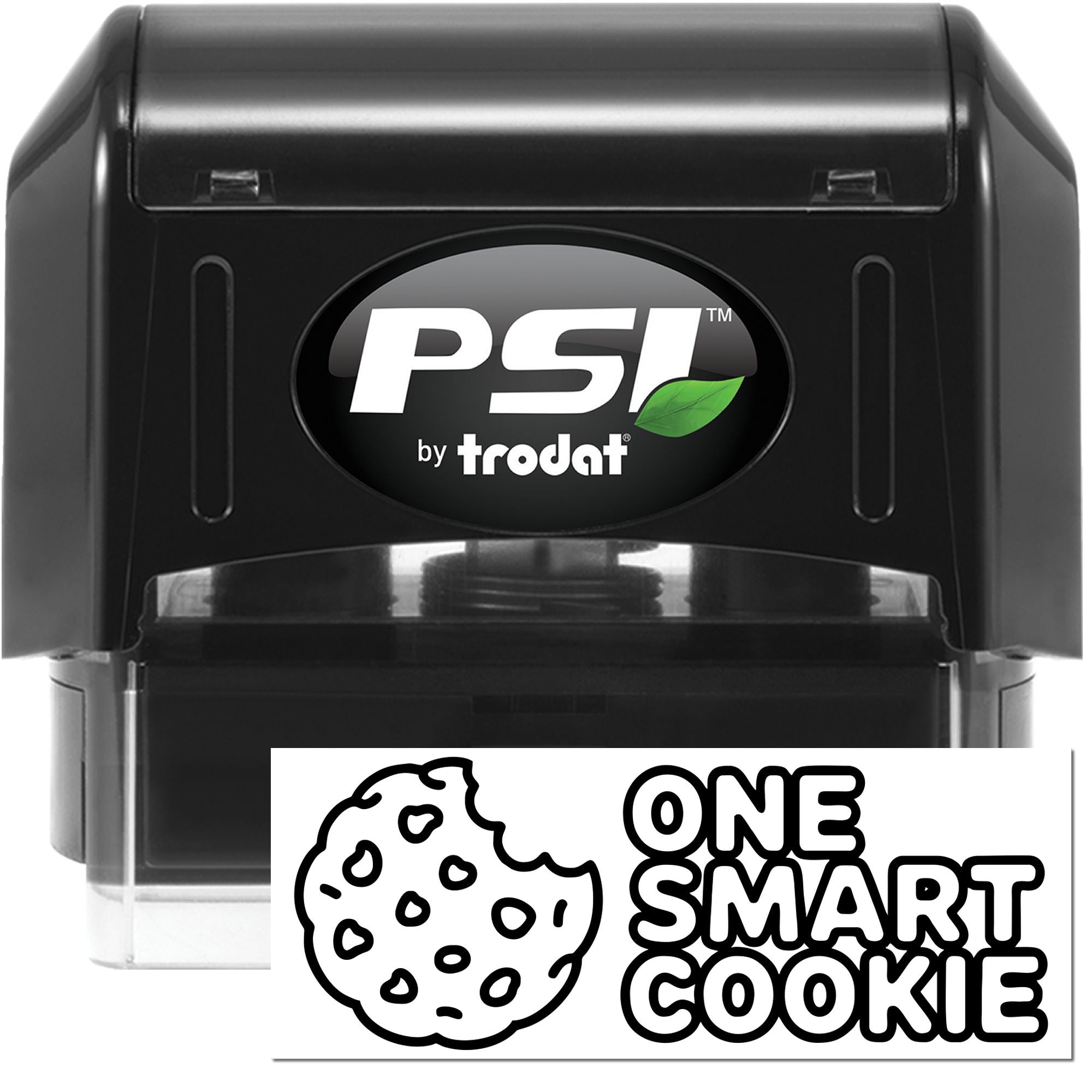 One Smart Cookie self-inking rubber stamp by PSI by Trodat for bakery packaging, teacher rewards, and cookie gift tags.
