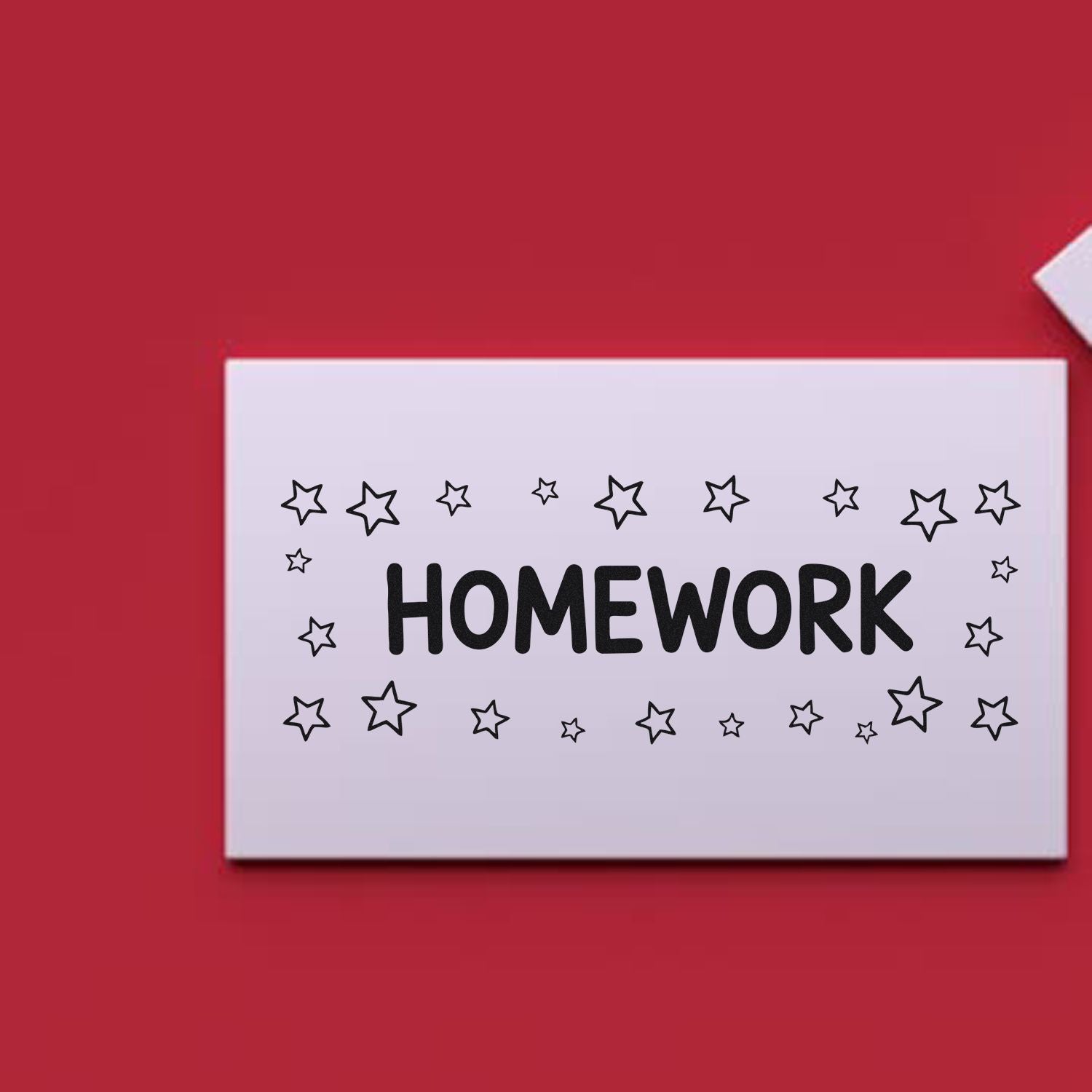 Homework rubber stamp with star border for grading student assignments and schoolwork