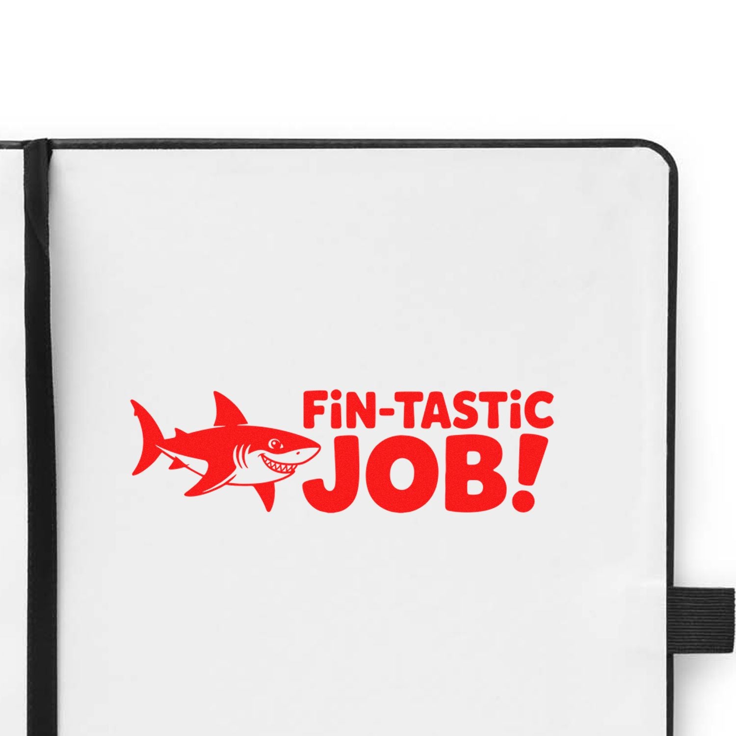 Fin-tastic Job shark rubber stamp design for teacher rewards, employee recognition, and fun motivational projects.