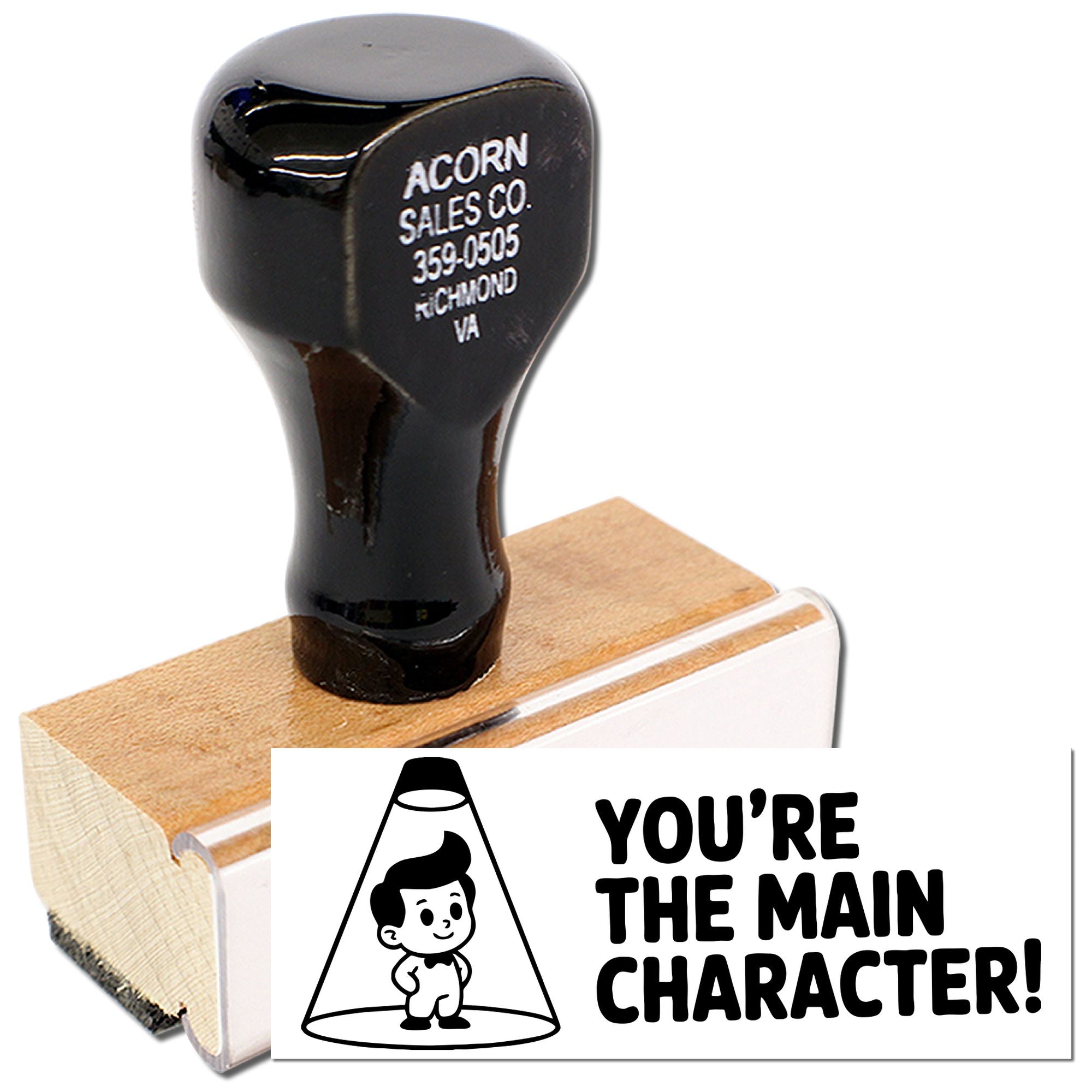 Custom rubber stamp with Youre the Man Character! design for personalized novelty stamping.