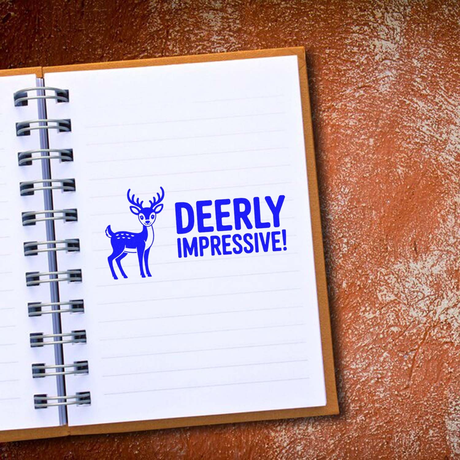 Deerly Impressive rubber stamp design with deer graphic for cards, journals, and craft projects.