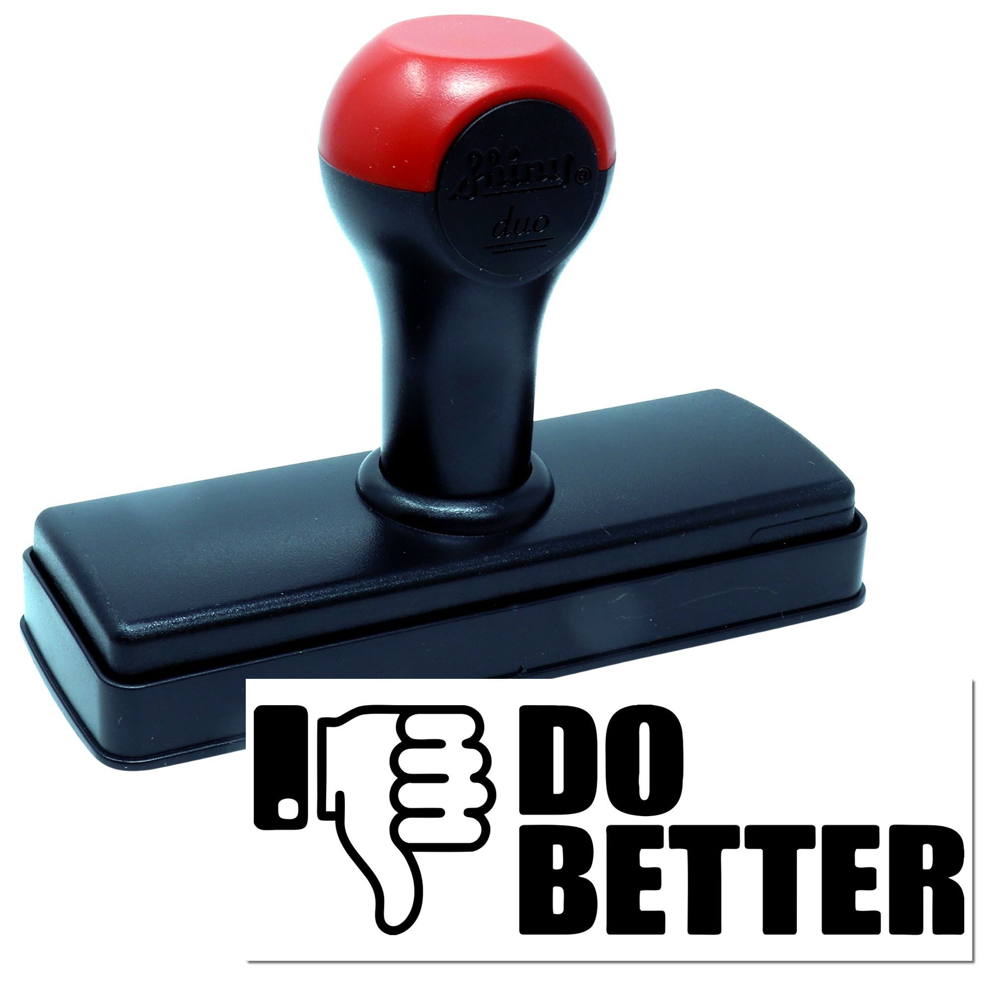 Self-inking rubber stamp with Do Better imprint and thumbs-down icon for office feedback or custom motivational stamping.