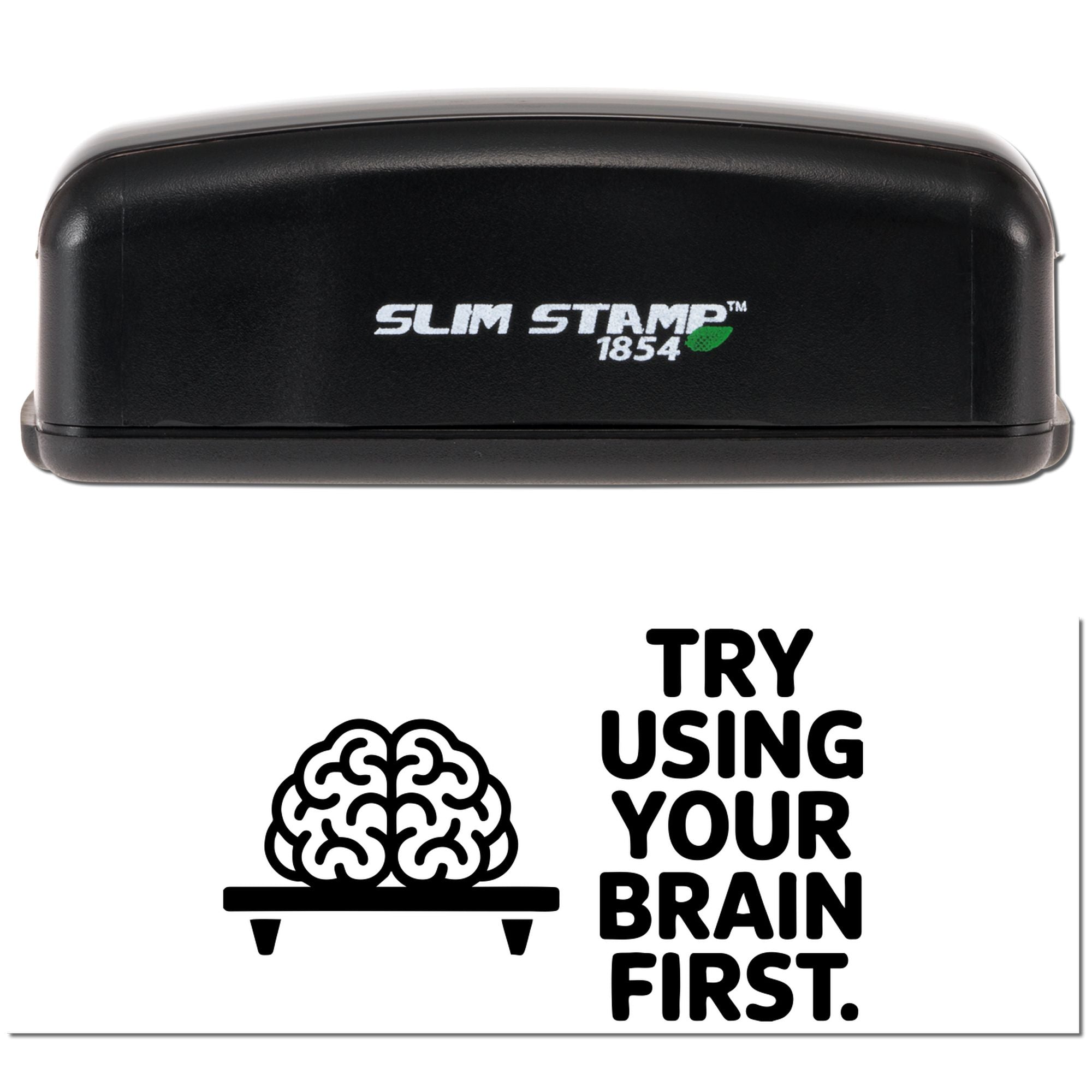 Brain First Witty Office Slim Pre-Inked Stamp