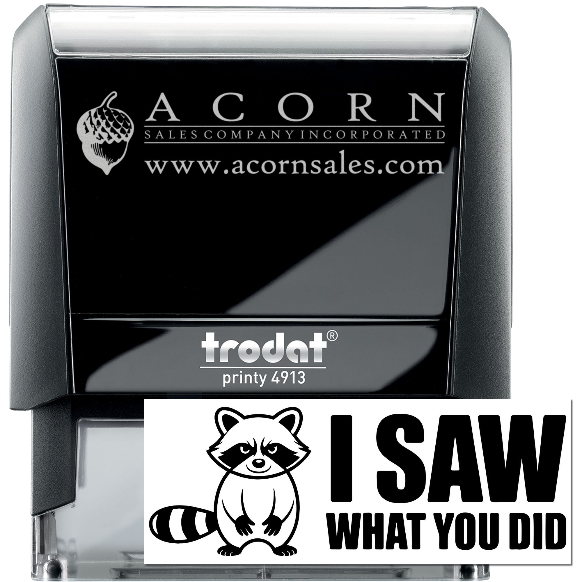 Sneaky Raccoon Witness Humorous Self-Inking Stamp