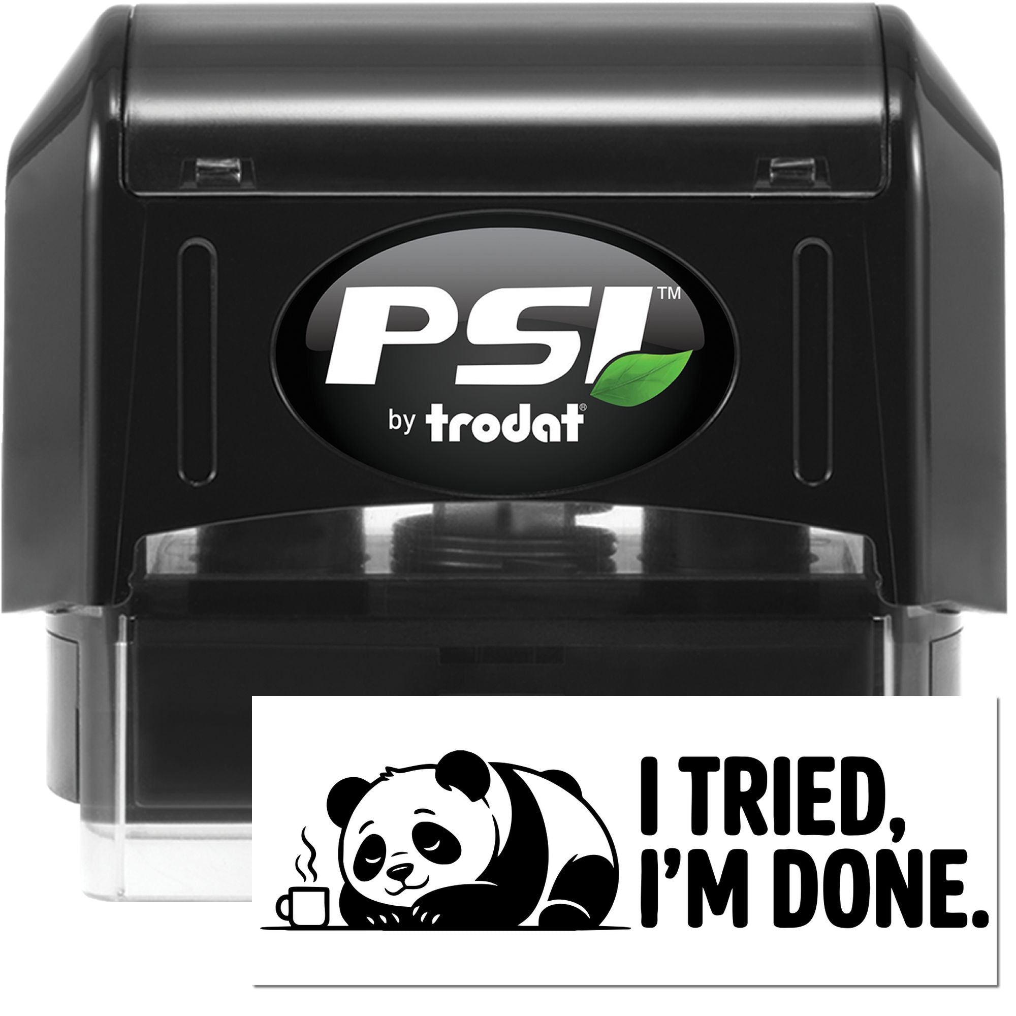 Custom self-inking rubber stamp by PSI Trodat with panda I tried, Im done design for fun office and classroom use.