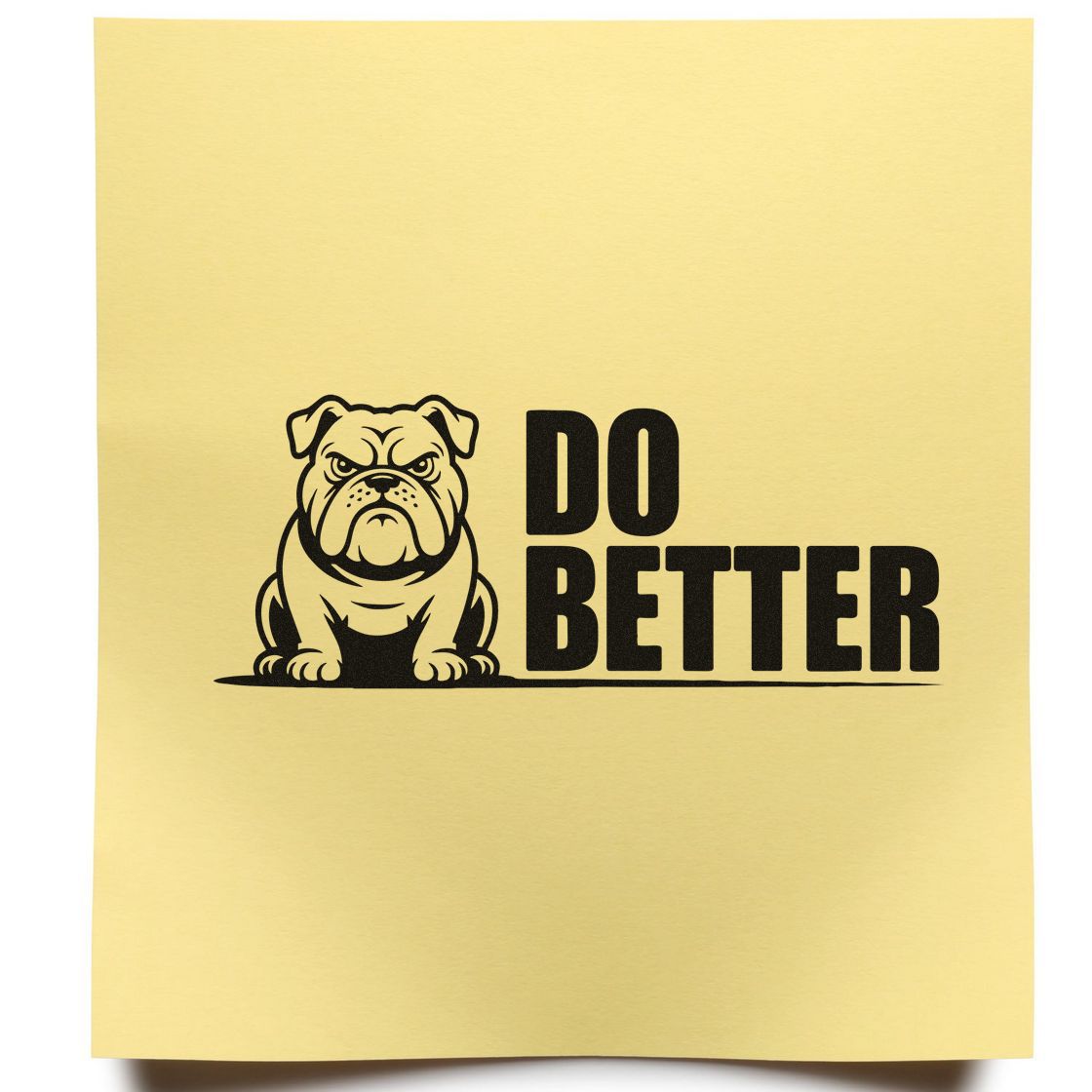 Bulldog Do Better rubber stamp design for office feedback, motivation, and accountability.