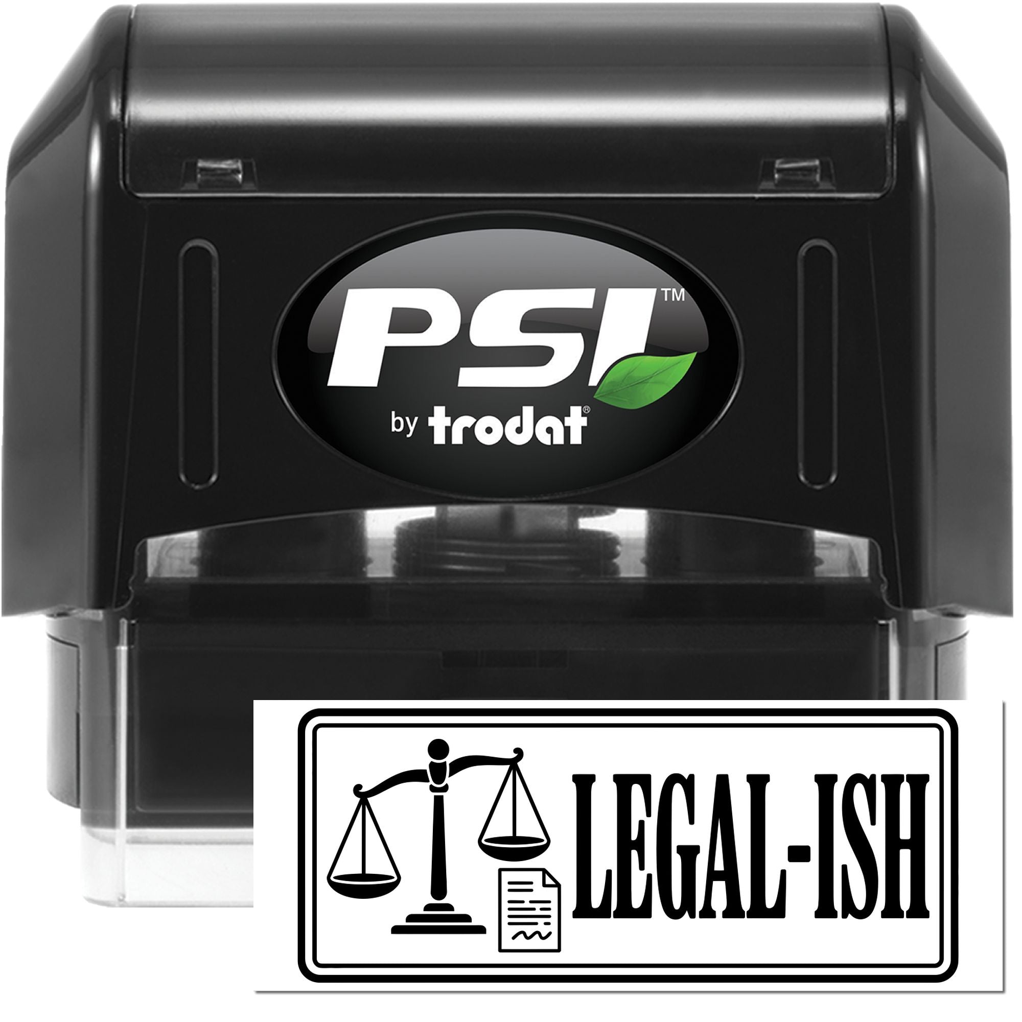 PSI by Trodat self-inking rubber stamp with Legal-Ish design for law office documents and approvals