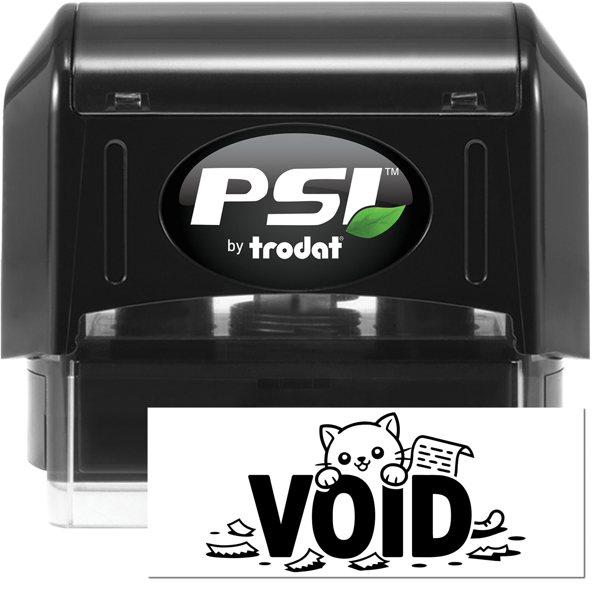 PSI by Trodat self-inking rubber stamp with custom VOID imprint for document marking