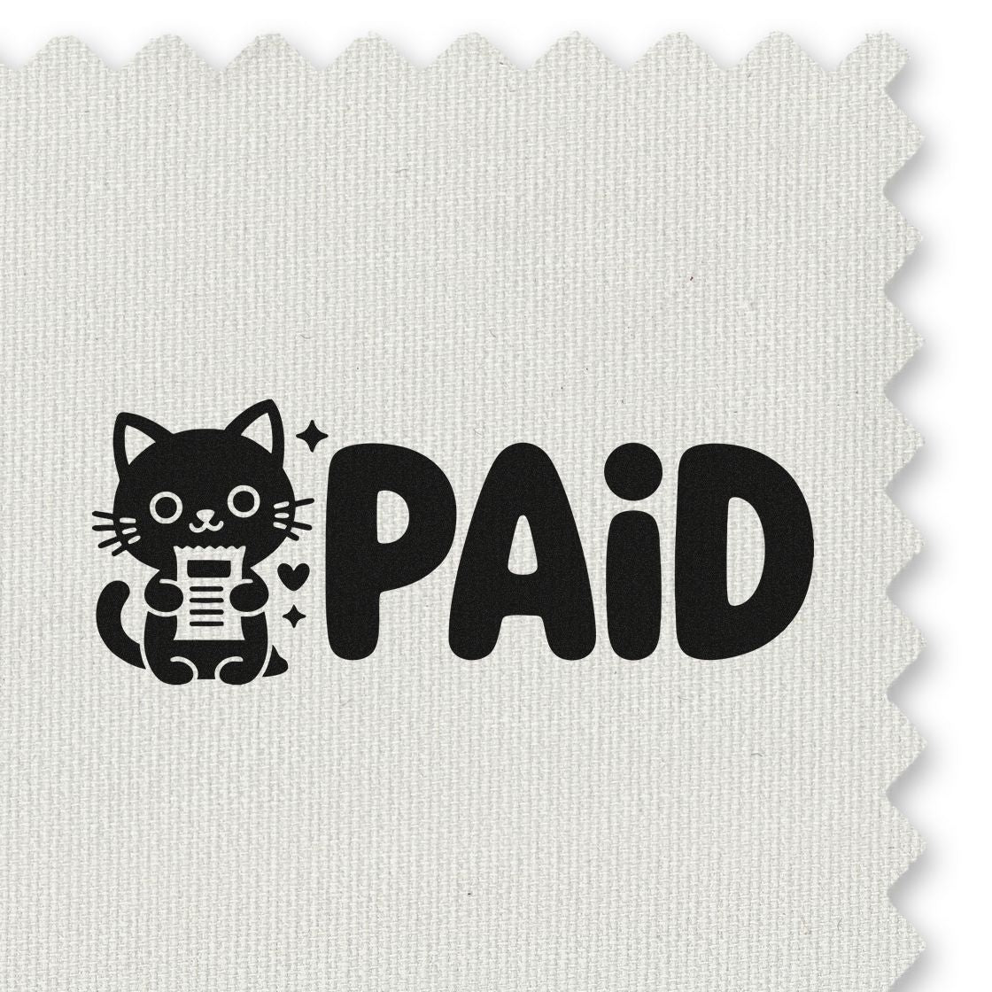 Cute cat PAID rubber stamp for invoices, receipts, and small business bookkeeping