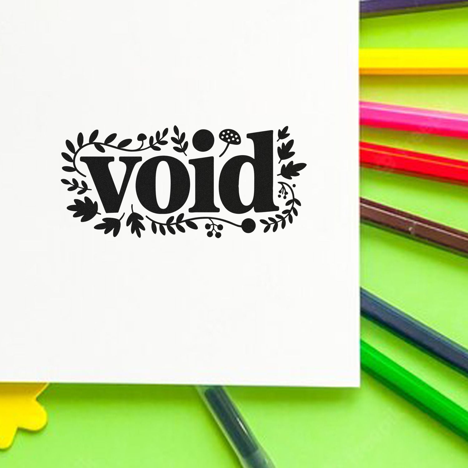 Void decorative rubber stamp design for canceled documents, invoices, or packaging.