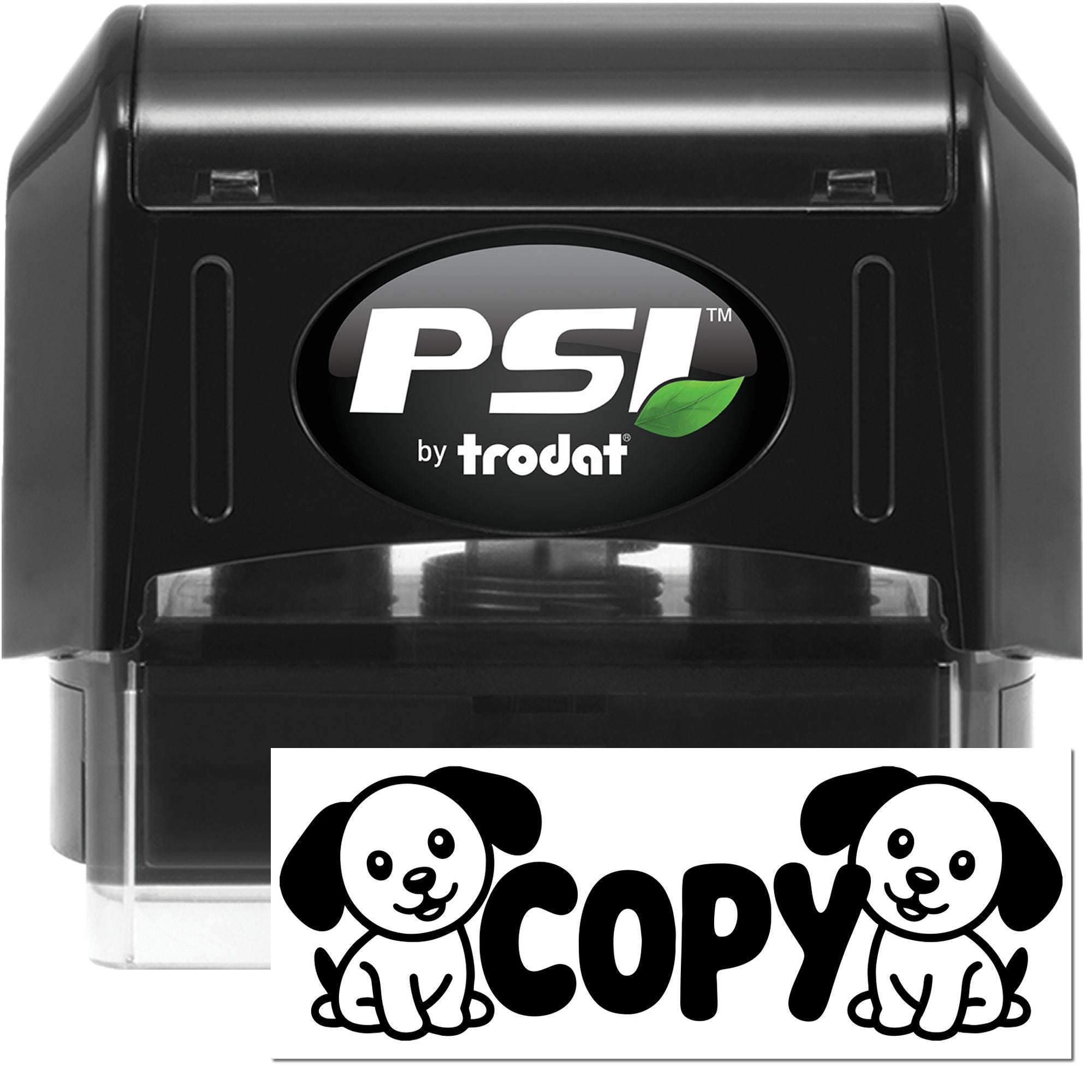 PSI by Trodat self-inking copy rubber stamp with puppy design for marking document copies