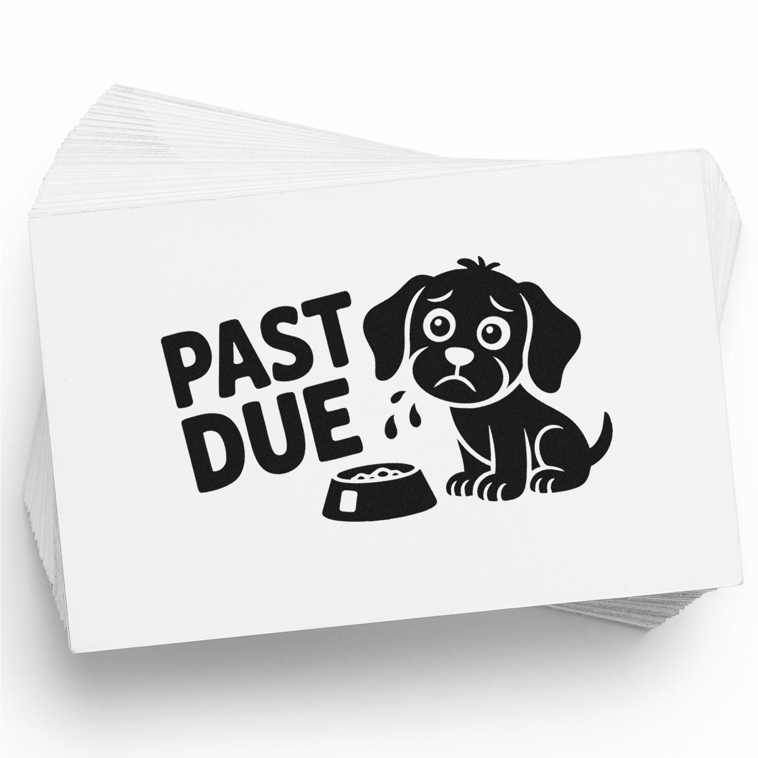 Past Due dog rubber stamp design for late payment reminders on invoices and business paperwork.