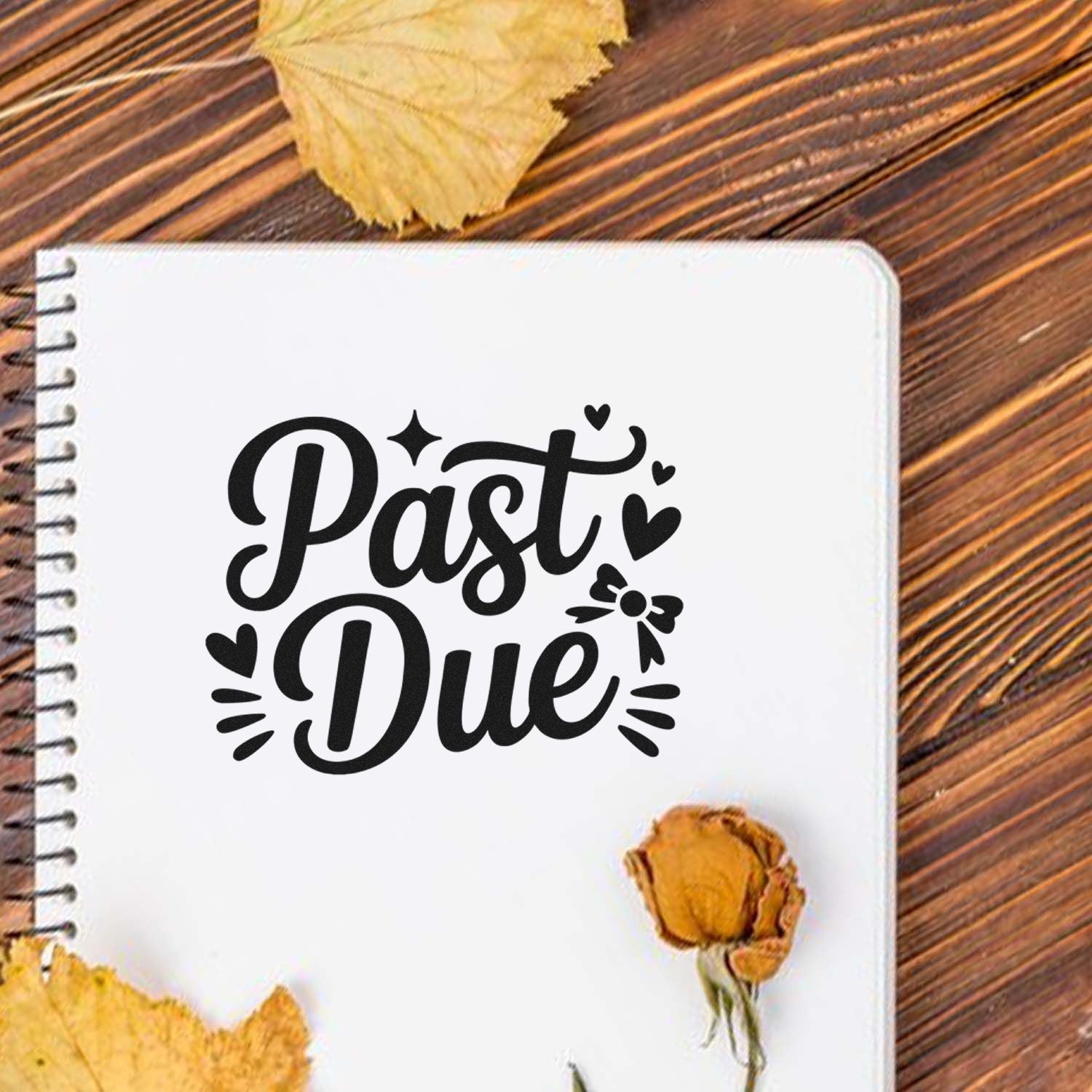 Past Due rubber stamp design for overdue invoices, billing reminders, and office paperwork