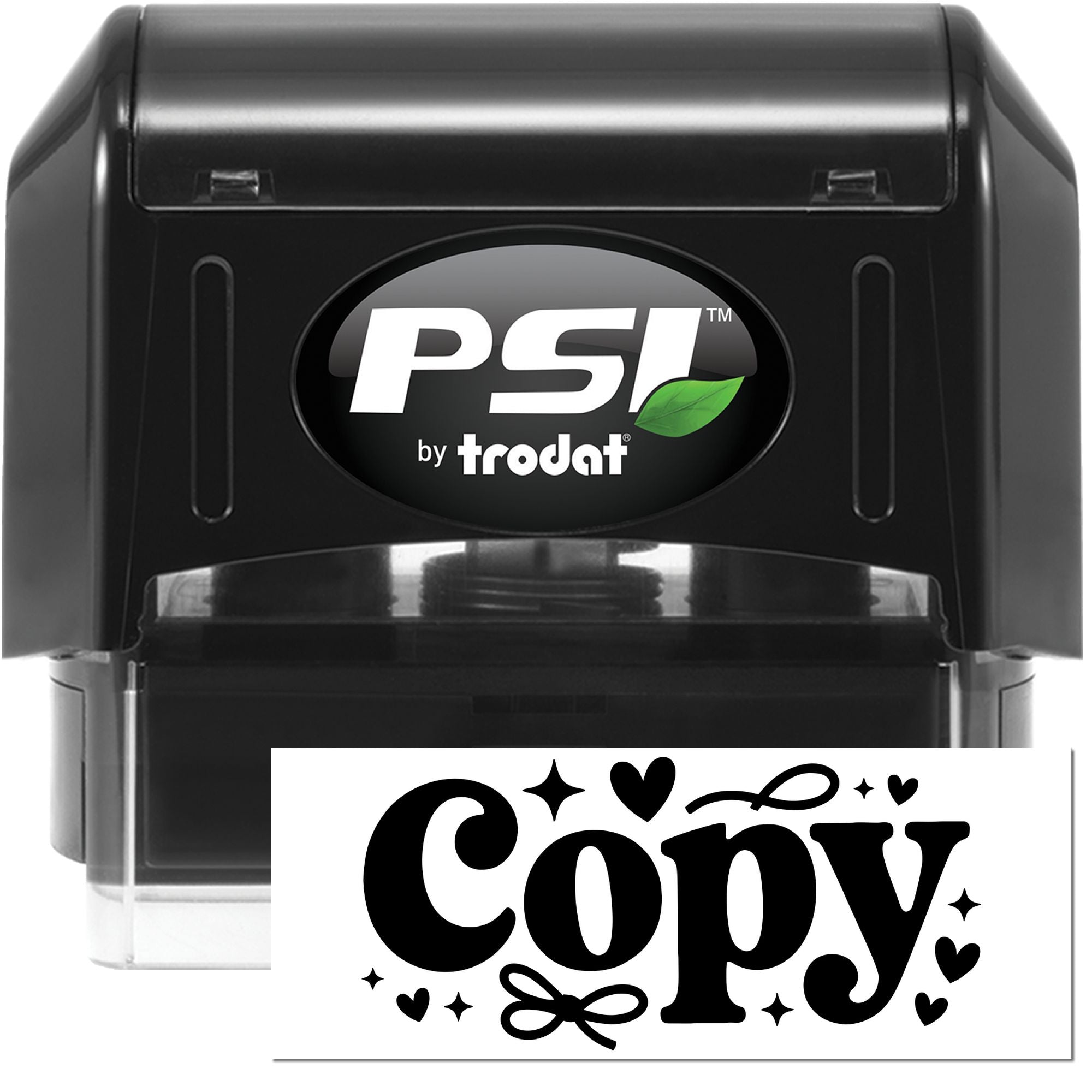 PSI by Trodat self-inking rubber stamp with Copy message plate for marking documents and office paperwork.