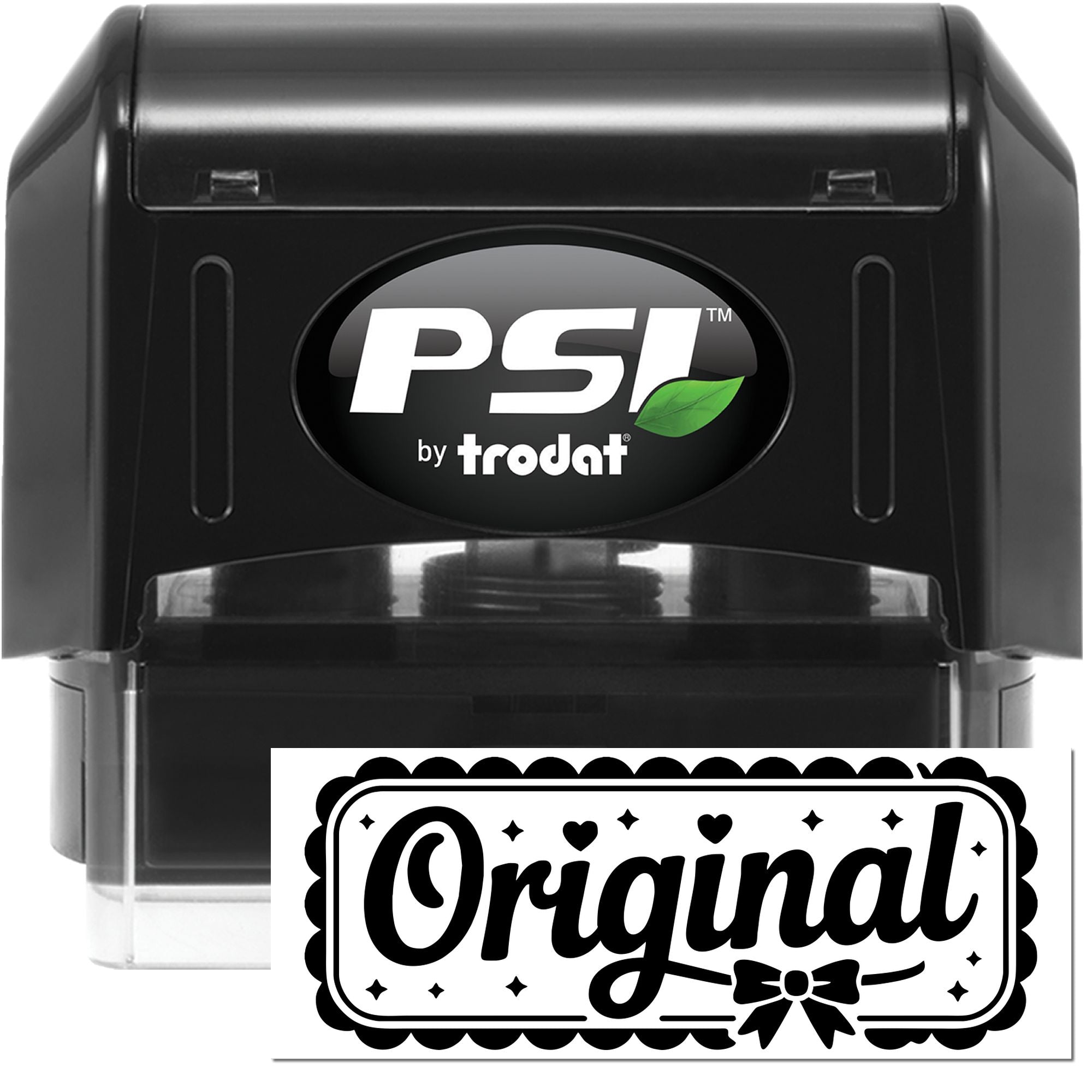 PSI by Trodat self-inking rubber stamp with custom Original design for branding, packaging, and craft projects.