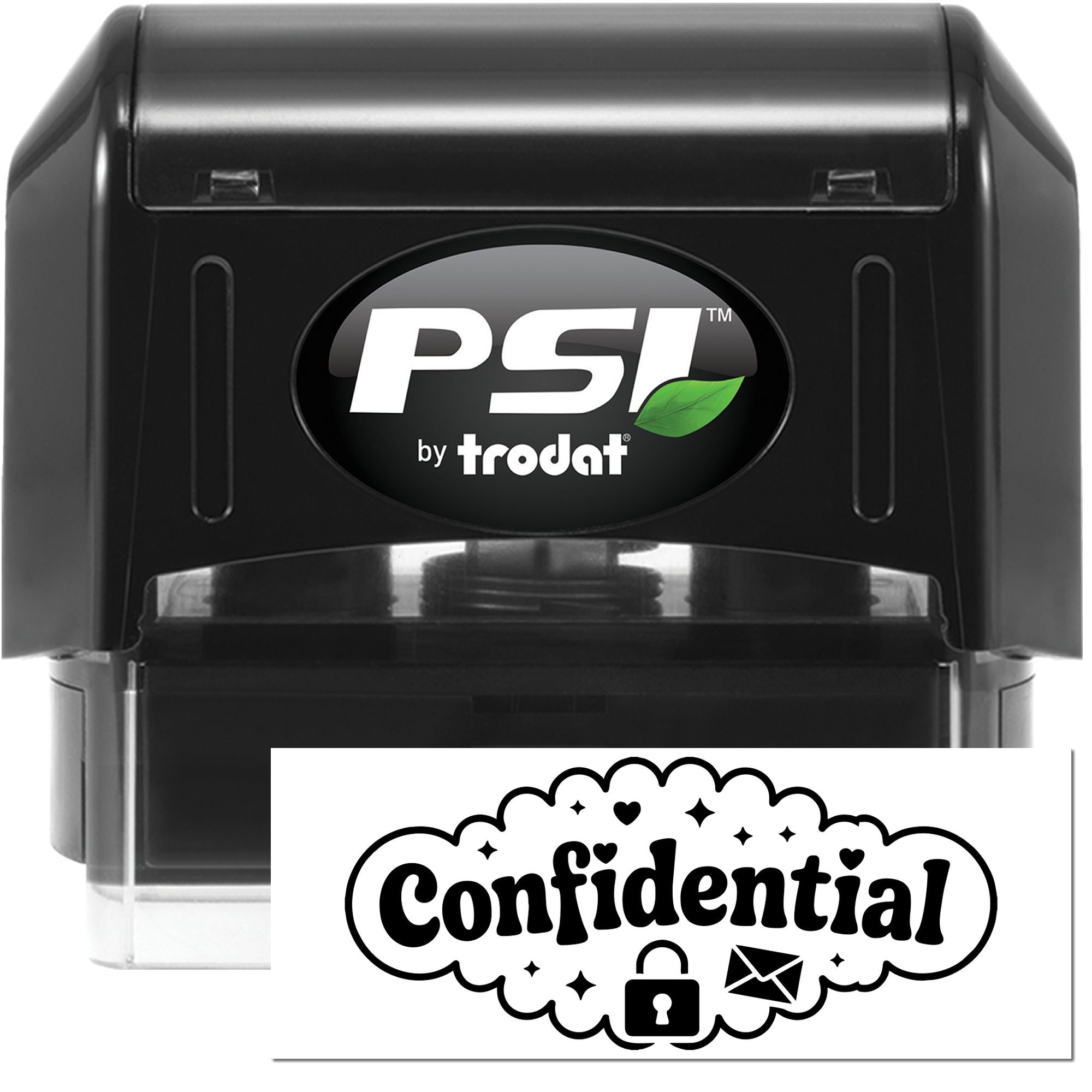 PSI by Trodat confidential self-inking rubber stamp for secure document marking