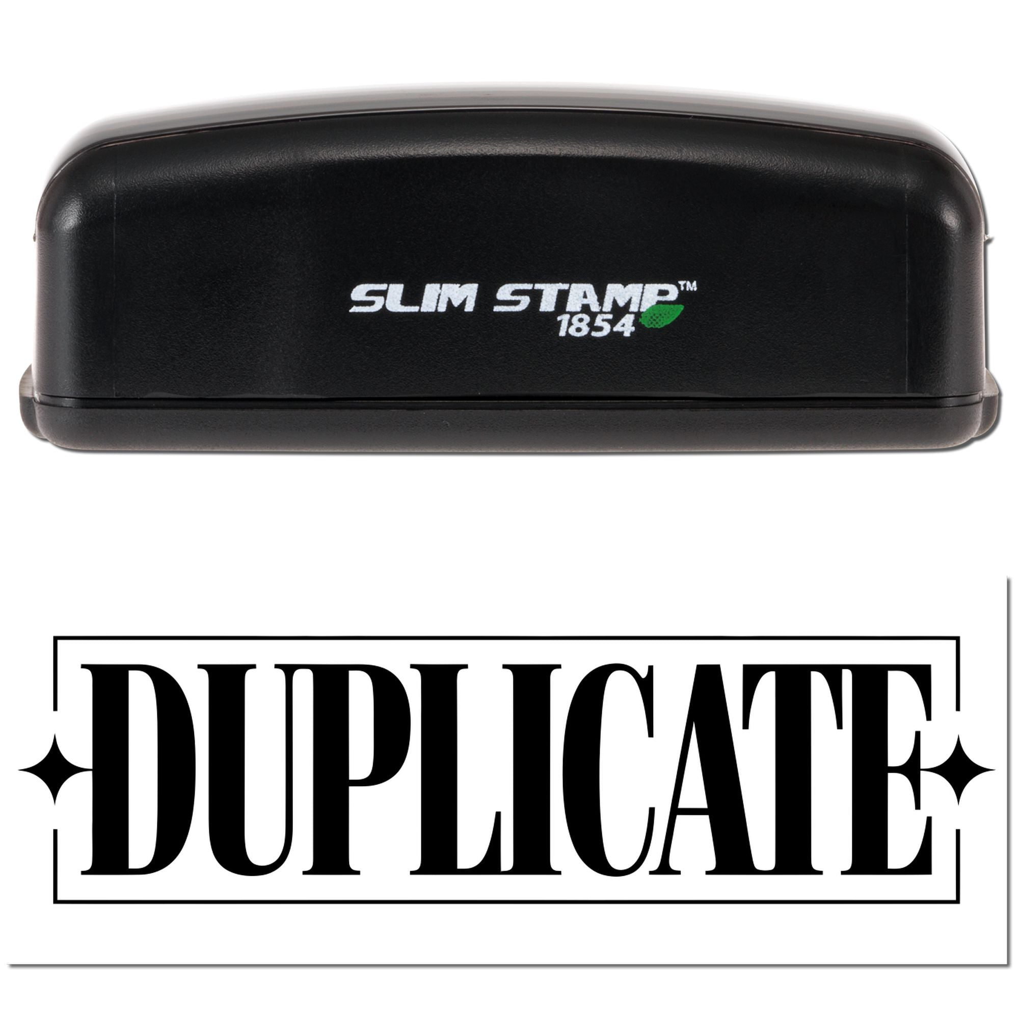 Slim Stamp 1854 self-inking rubber stamp with Duplicate imprint for document marking