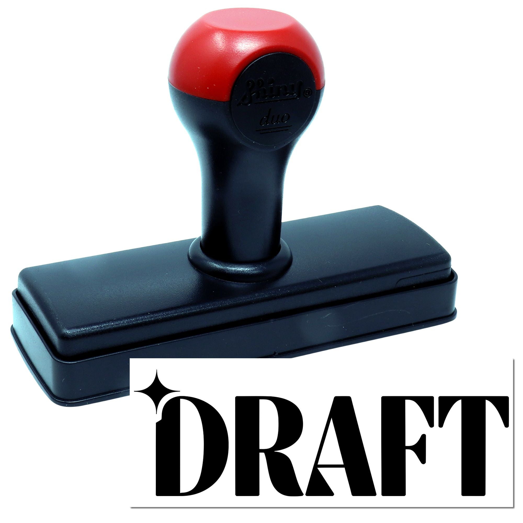 Self-inking rubber draft stamp for marking documents as draft during review and editing