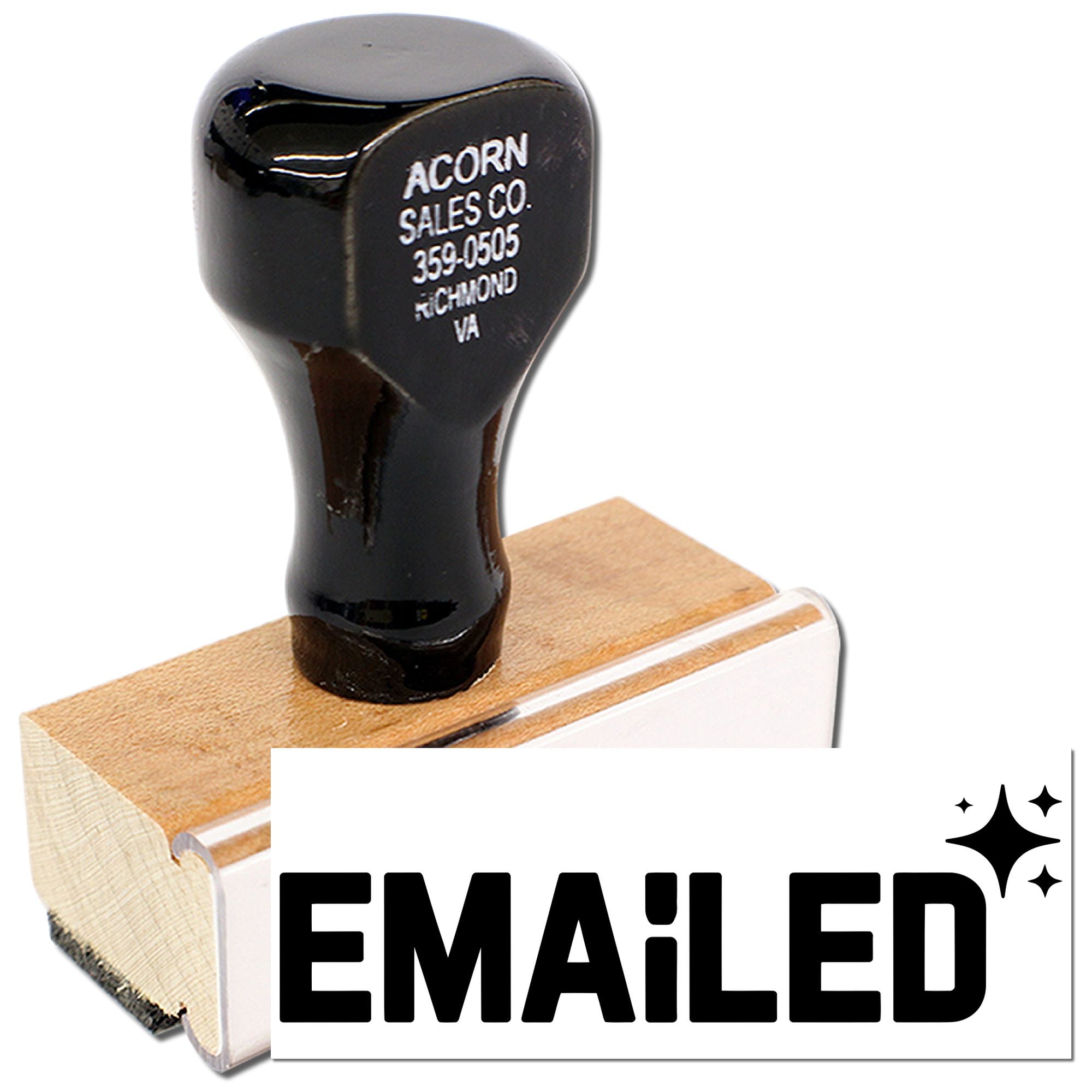 Self-inking emailed rubber stamp for quickly marking office documents and mail as processed.