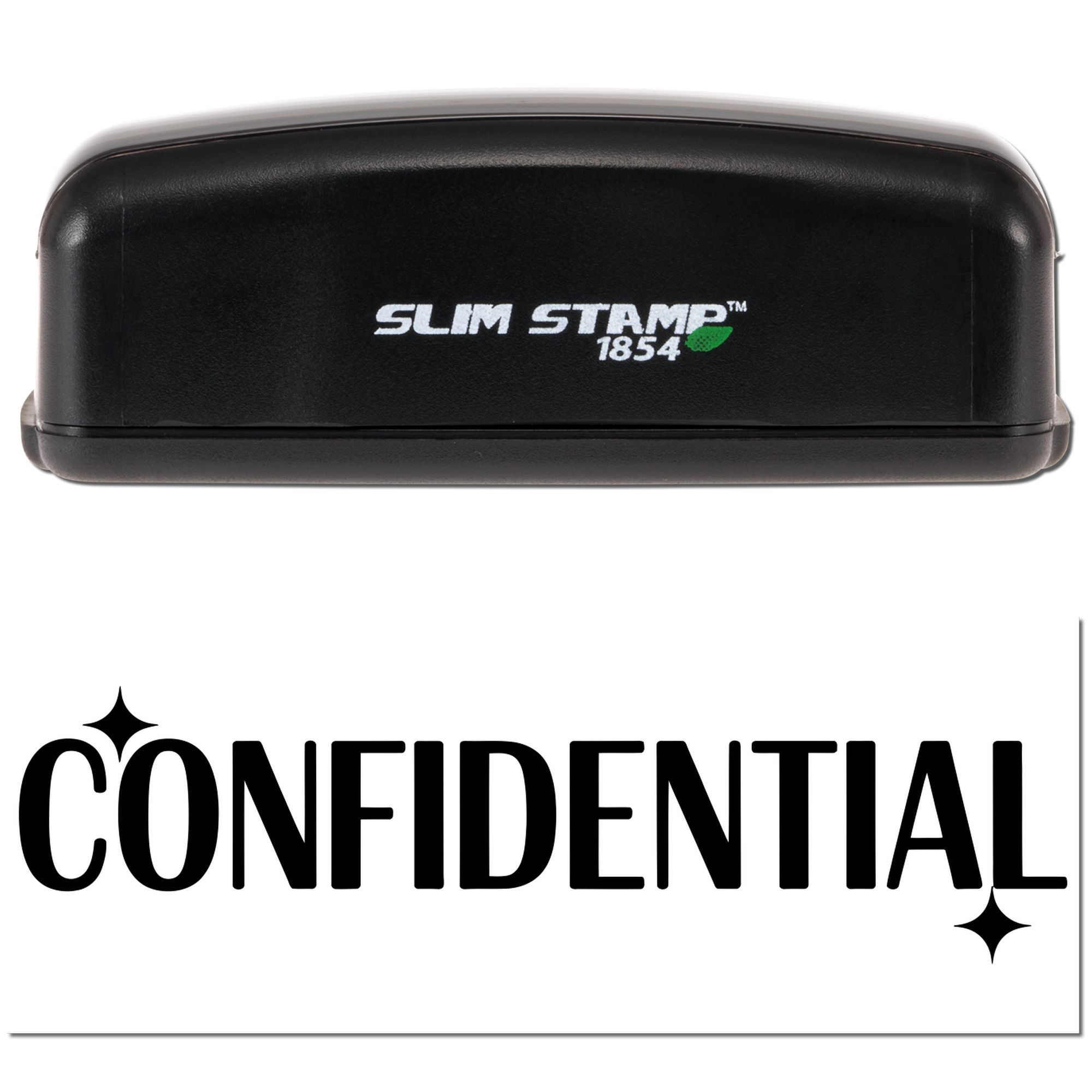 Modern Confidential Compact Pre-Inked Rubber Stamp Office Documents