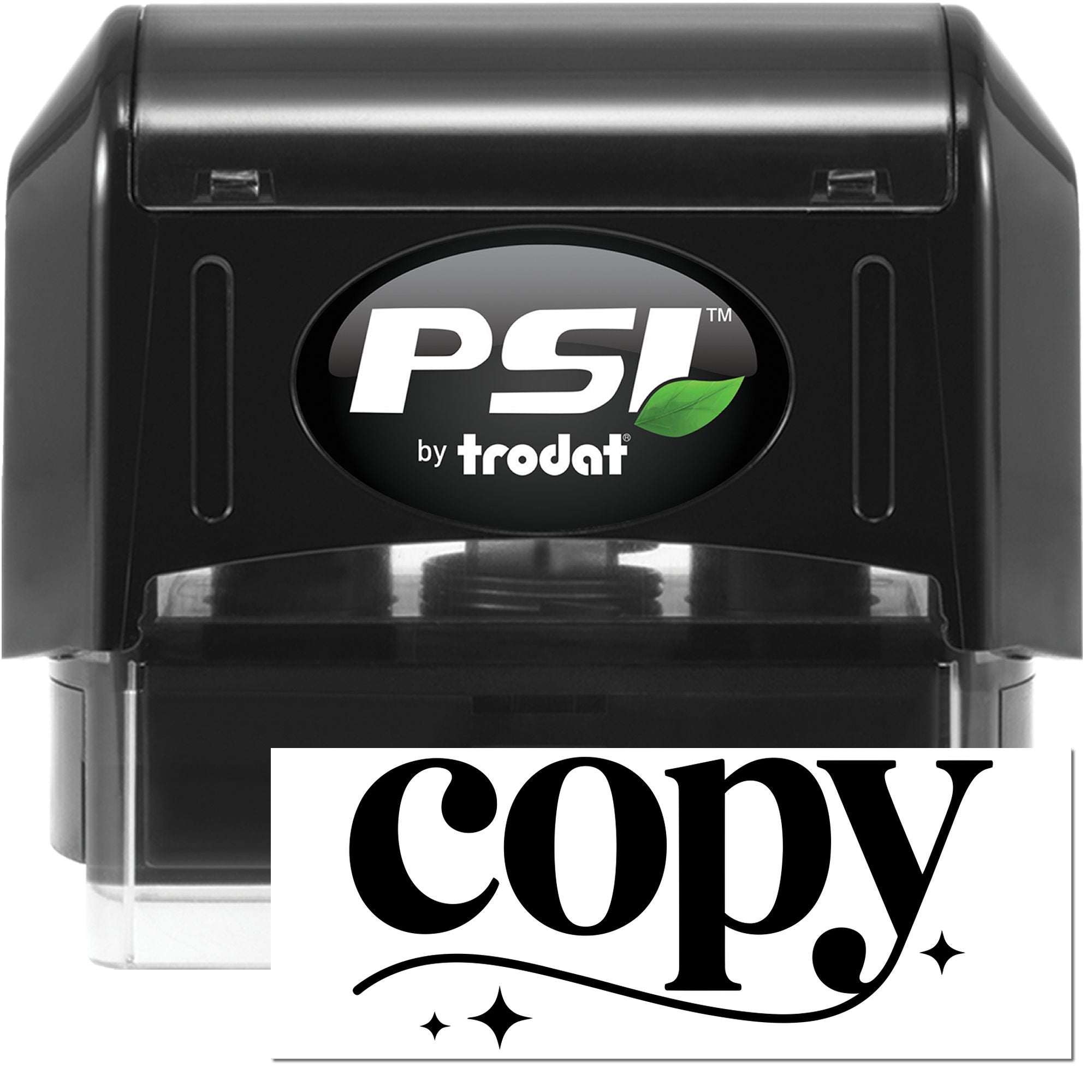PSI by Trodat self-inking rubber stamp marking documents with Copy for office file organization