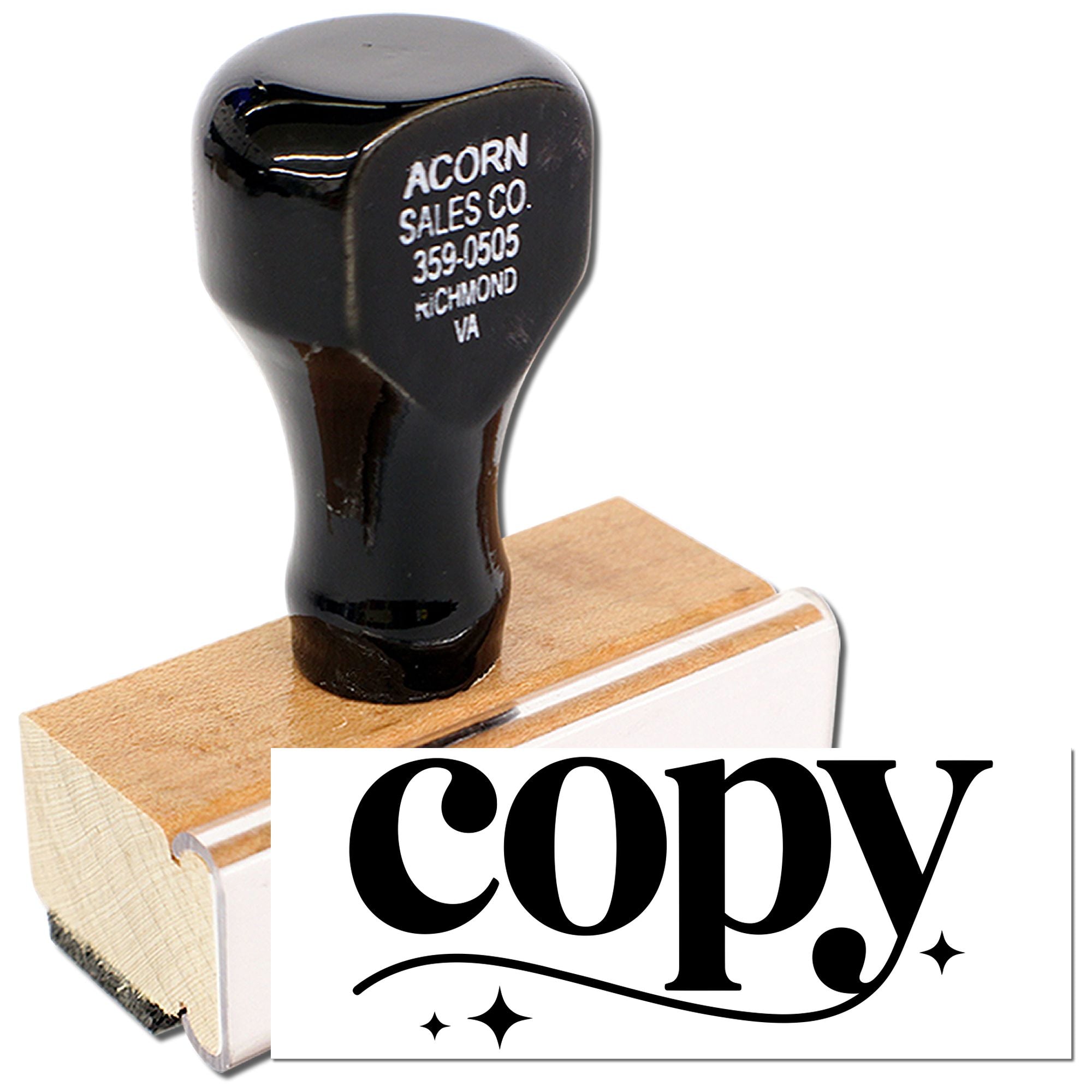 Rubber stamp with copy imprint, ideal for office document labeling, duplicate records, and business stamping.