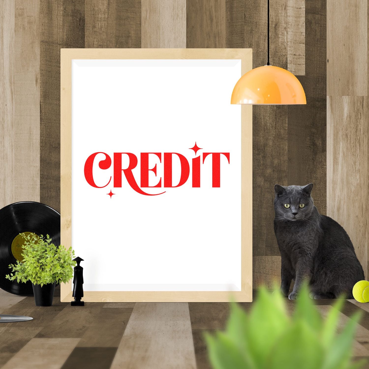 Custom CREDIT rubber stamp mockup for finance, accounting, and document approval.