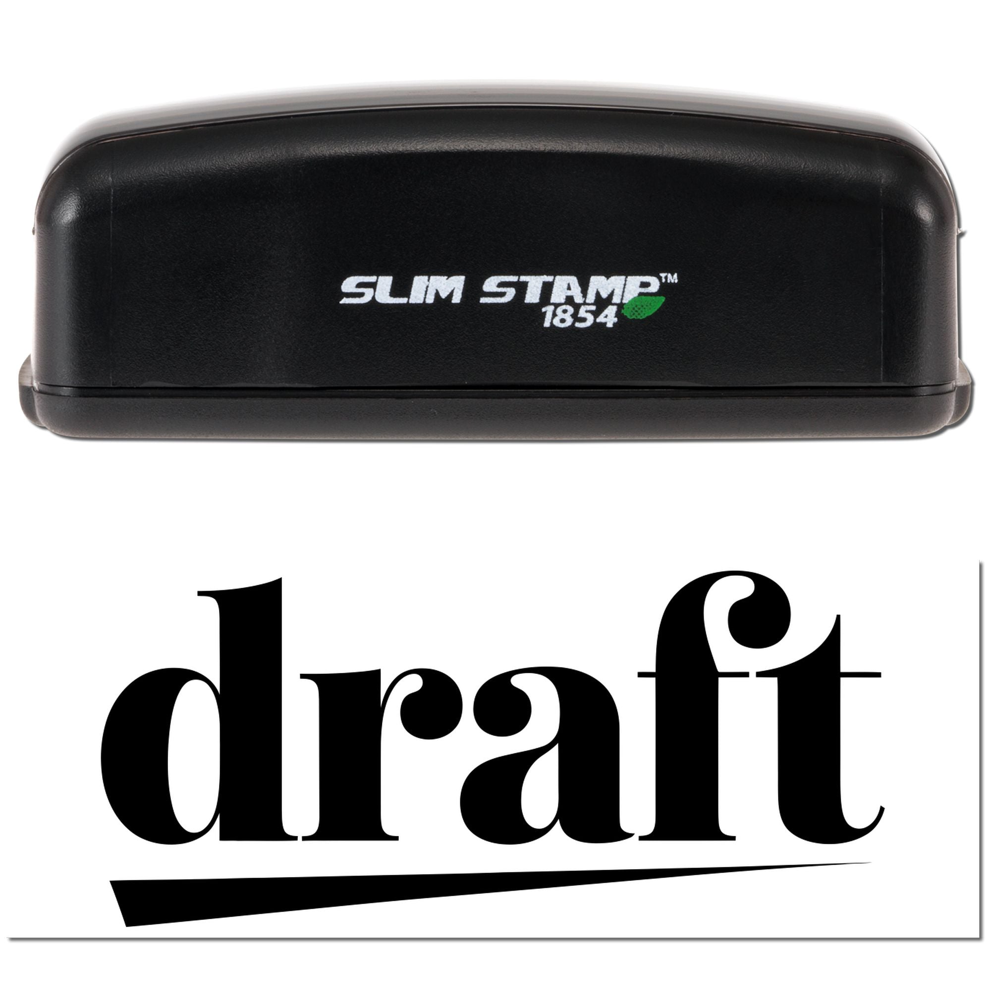 Slim Stamp 1854 rubber stamp showing draft imprint for marking document drafts, office proofs, and paperwork.