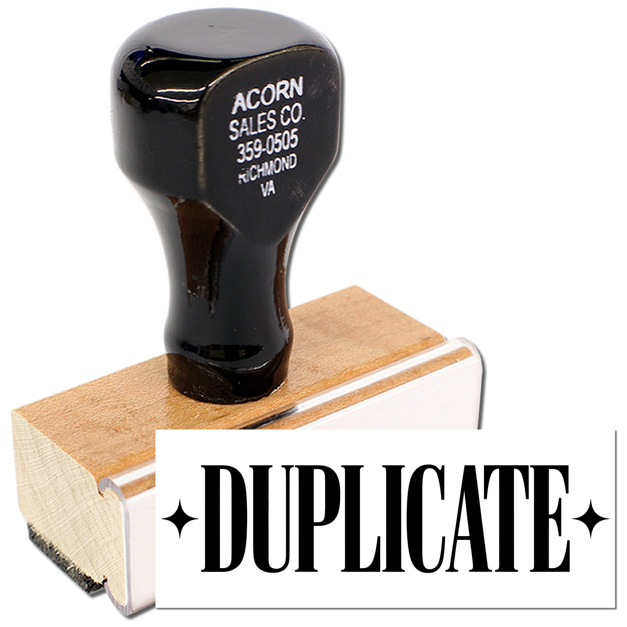 Duplicate rubber stamp for marking copies on office documents