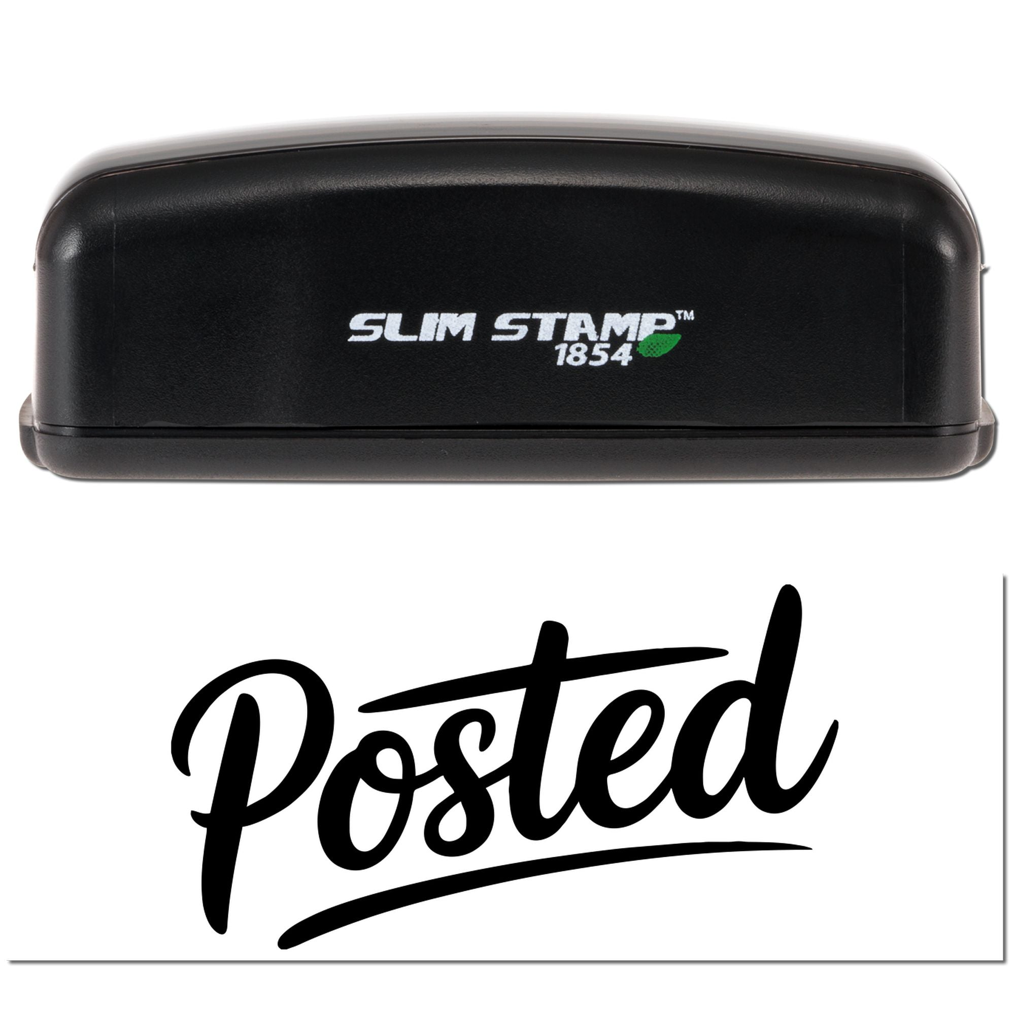 Slim Stamp 1854 self-inking rubber stamp with Posted imprint for office mail, document processing, and approvals