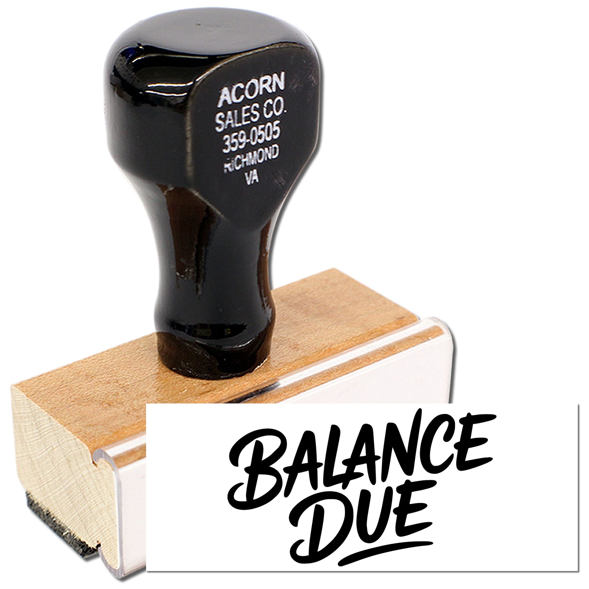 Balance Due rubber stamp for invoices, bookkeeping, and overdue payment notices