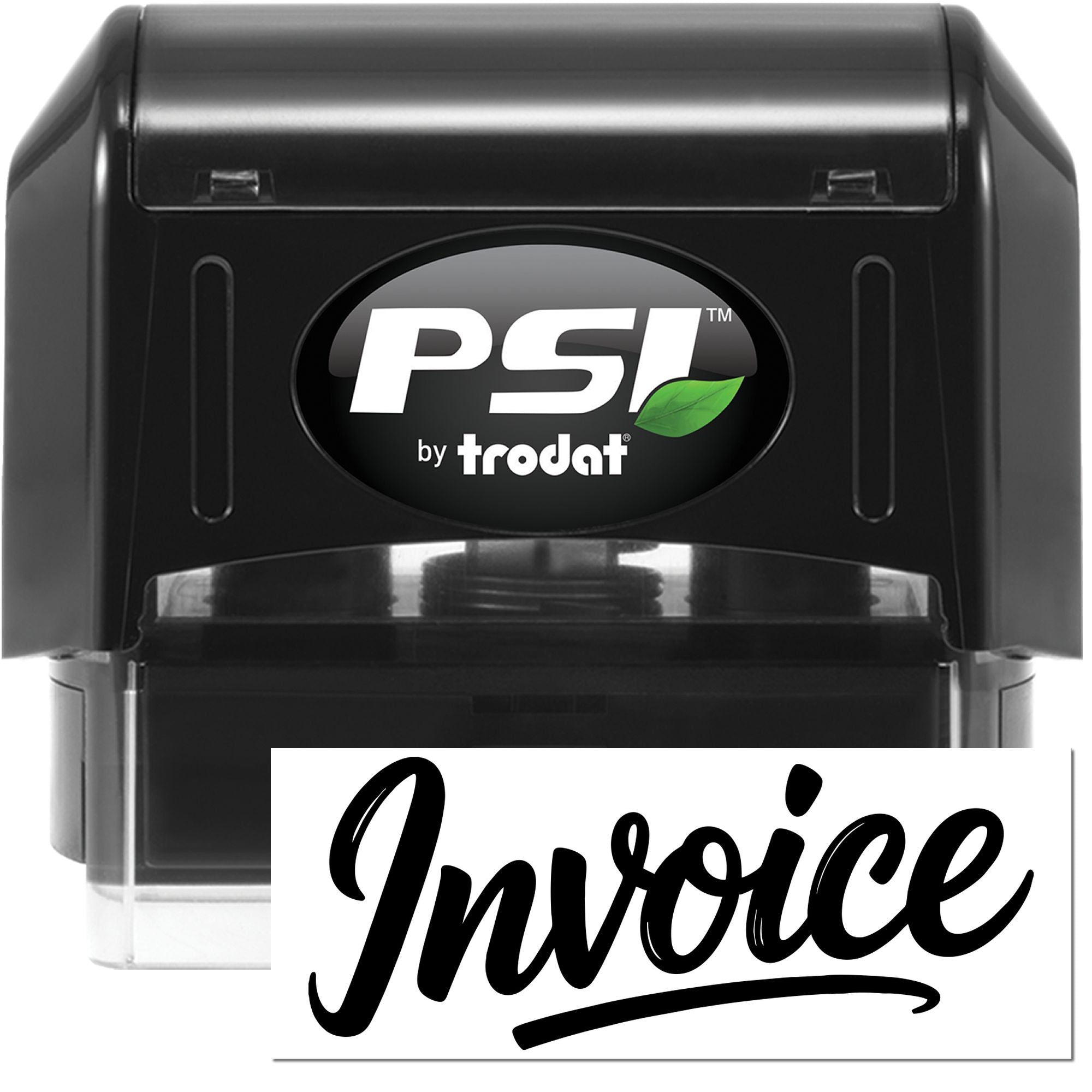 PSI by Trodat self-inking invoice rubber stamp for quick office billing and bookkeeping use.