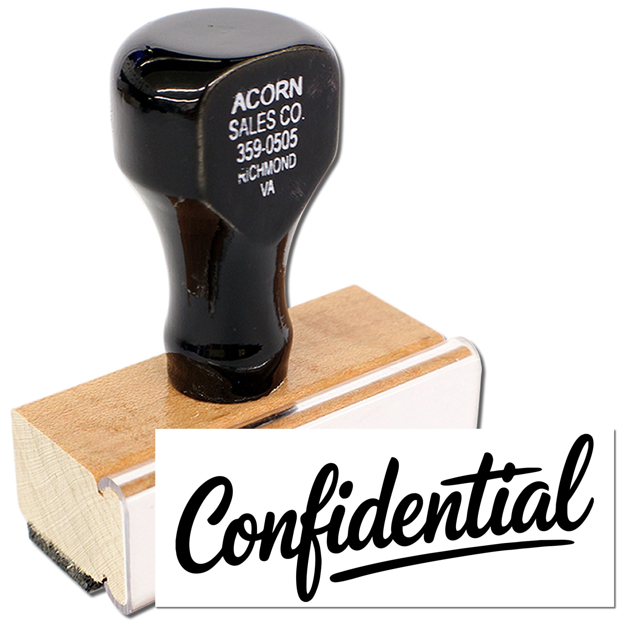 Custom Confidential rubber stamp for office use, marking sensitive documents and mail.