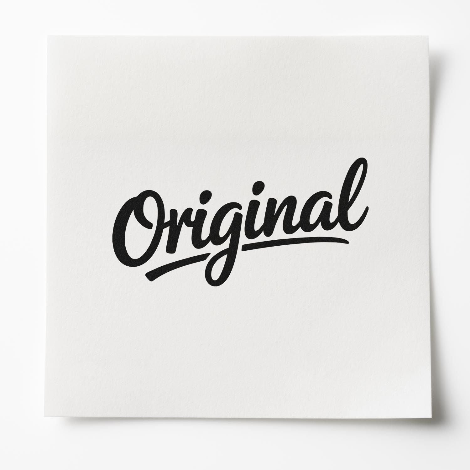 Original script logo rubber stamp design on white paper, ideal for branding, packaging, and handmade product labeling.
