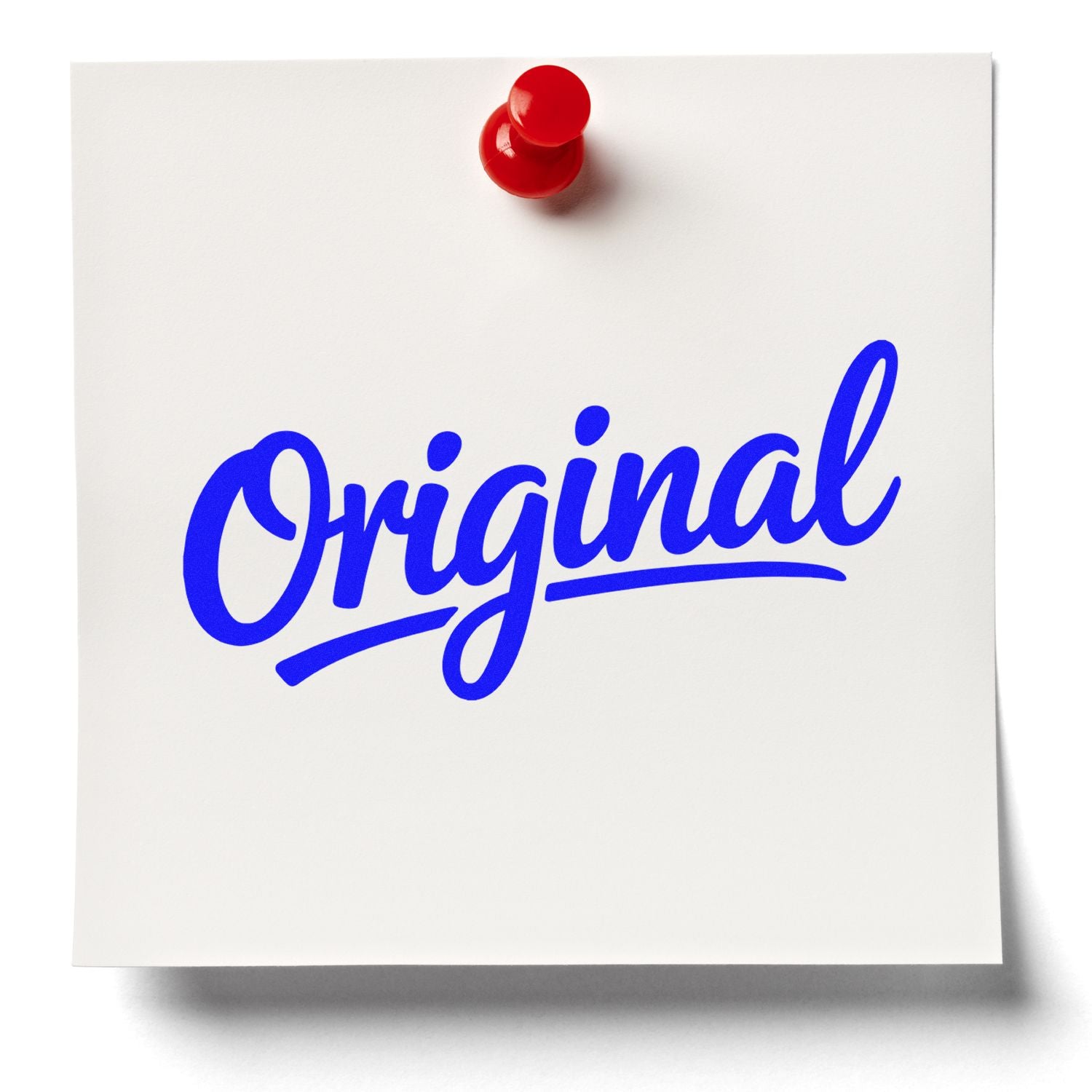 Original rubber stamp impression on white paper, ideal for marking authentic documents and branded packaging.
