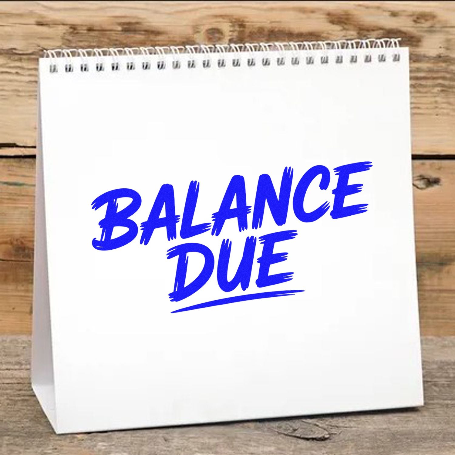 Blue Balance Due rubber stamp for invoices, payment reminders, and accounting documents.