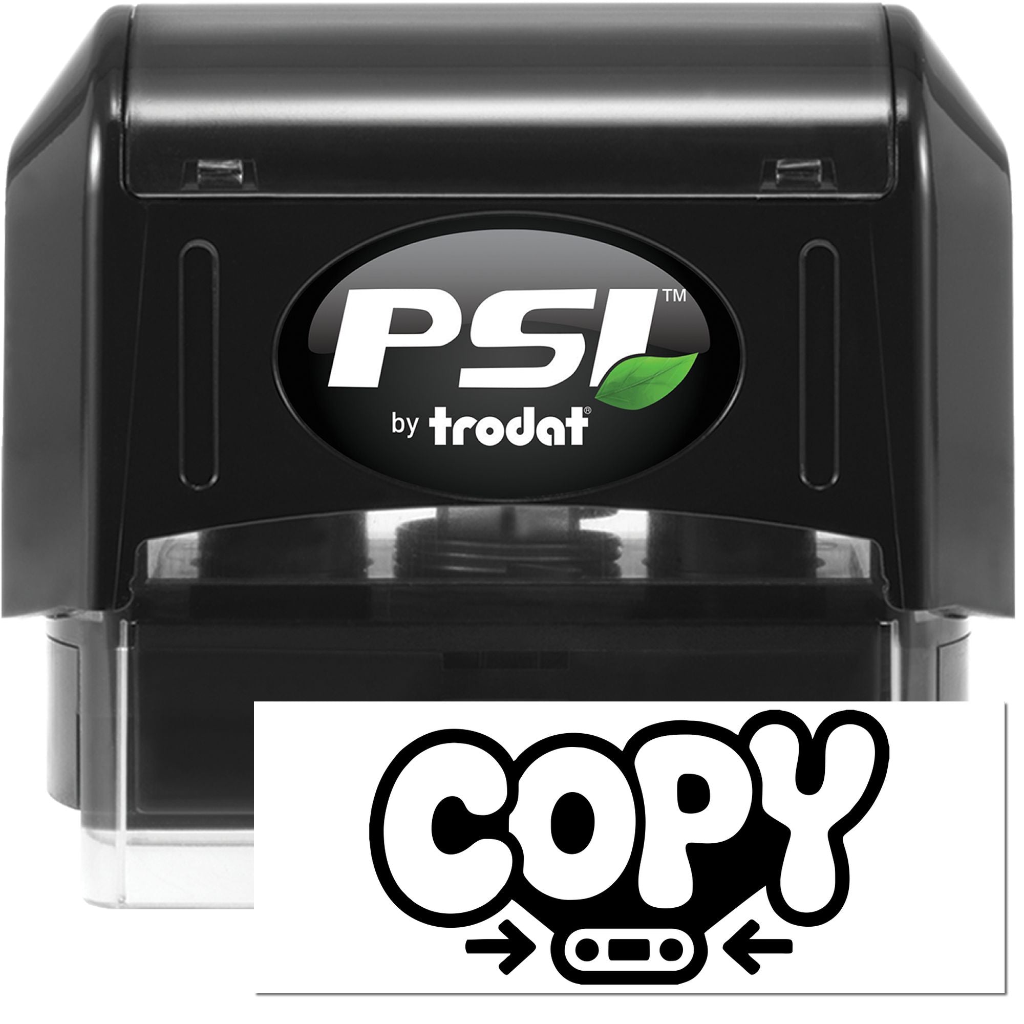 PSI by Trodat self-inking rubber stamp with bold COPY imprint for document marking