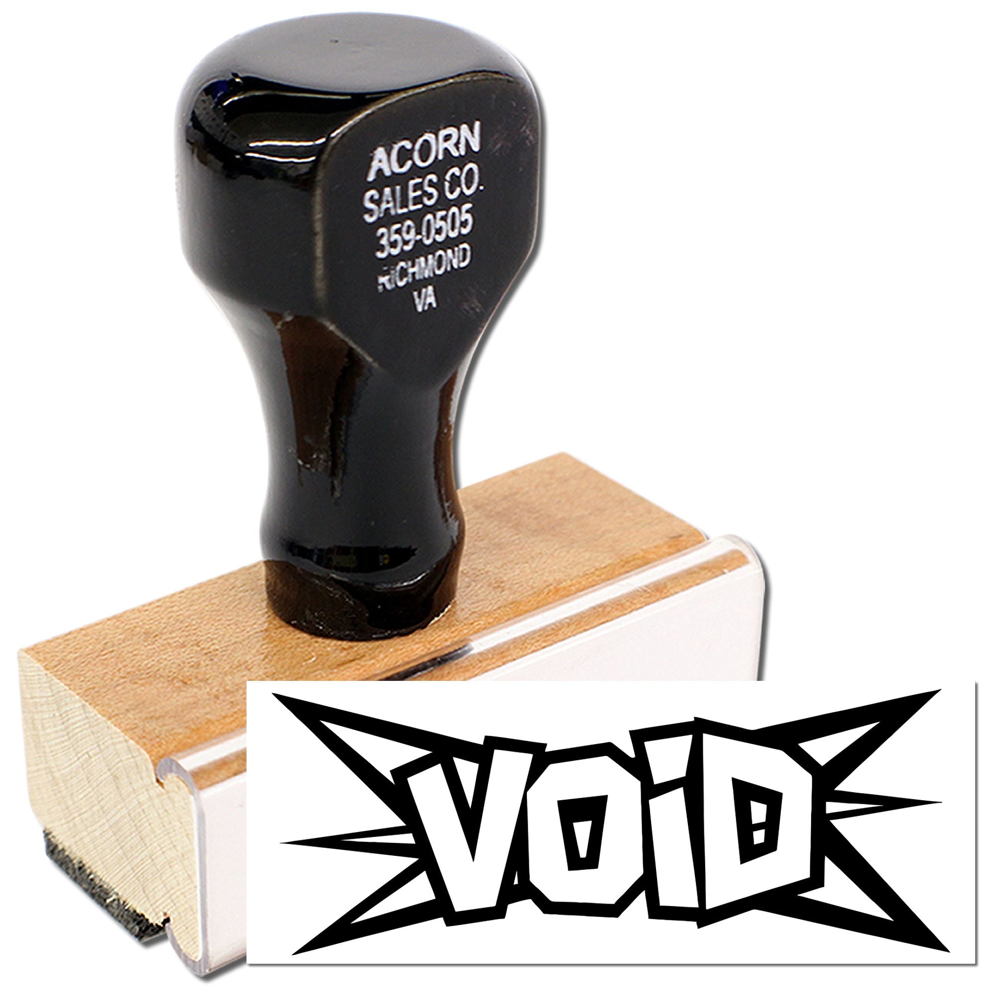 Custom WOOT rubber stamp with bold comic-style imprint for crafts, packaging, and branding.