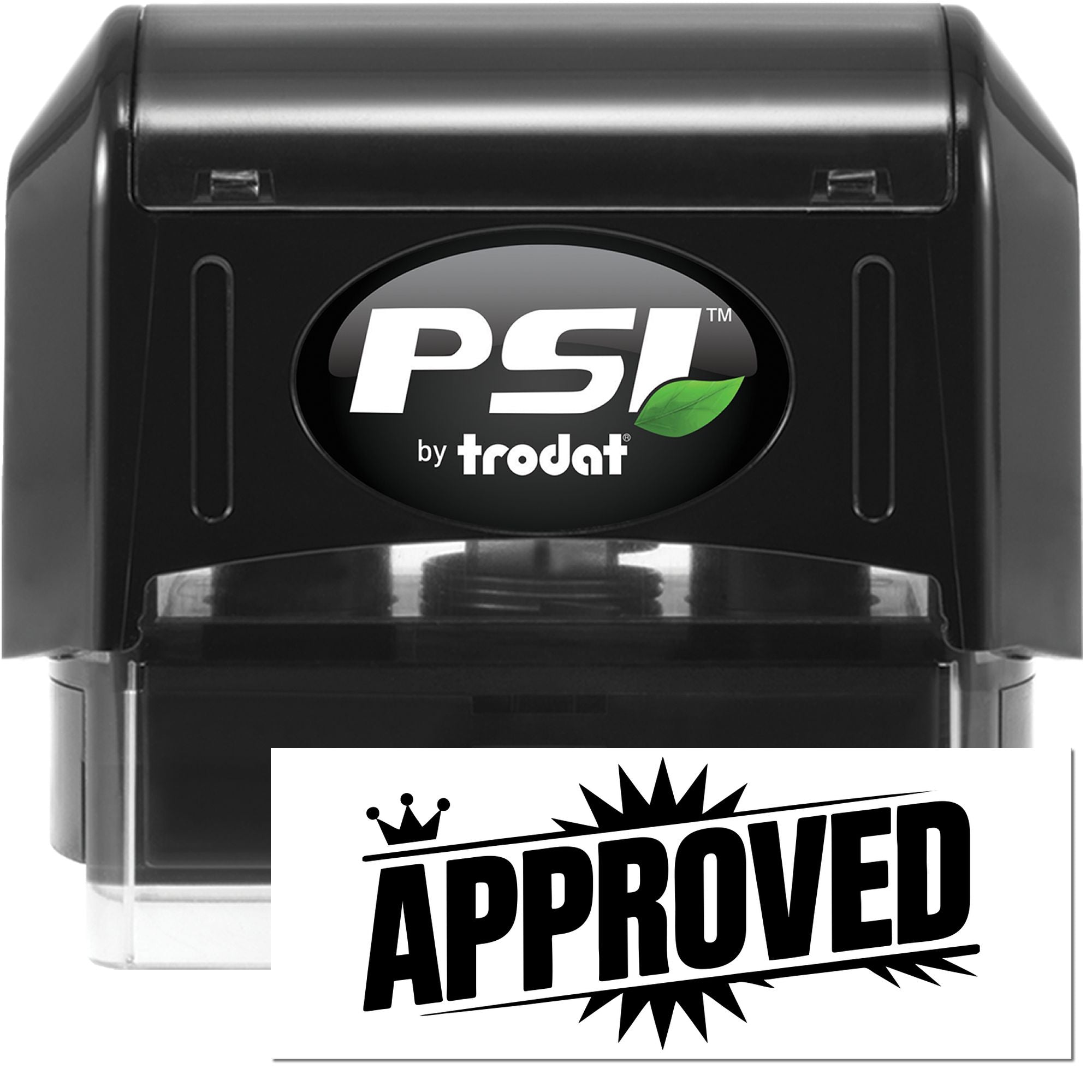 PSI by Trodat self-inking approved rubber stamp for fast business document approval.
