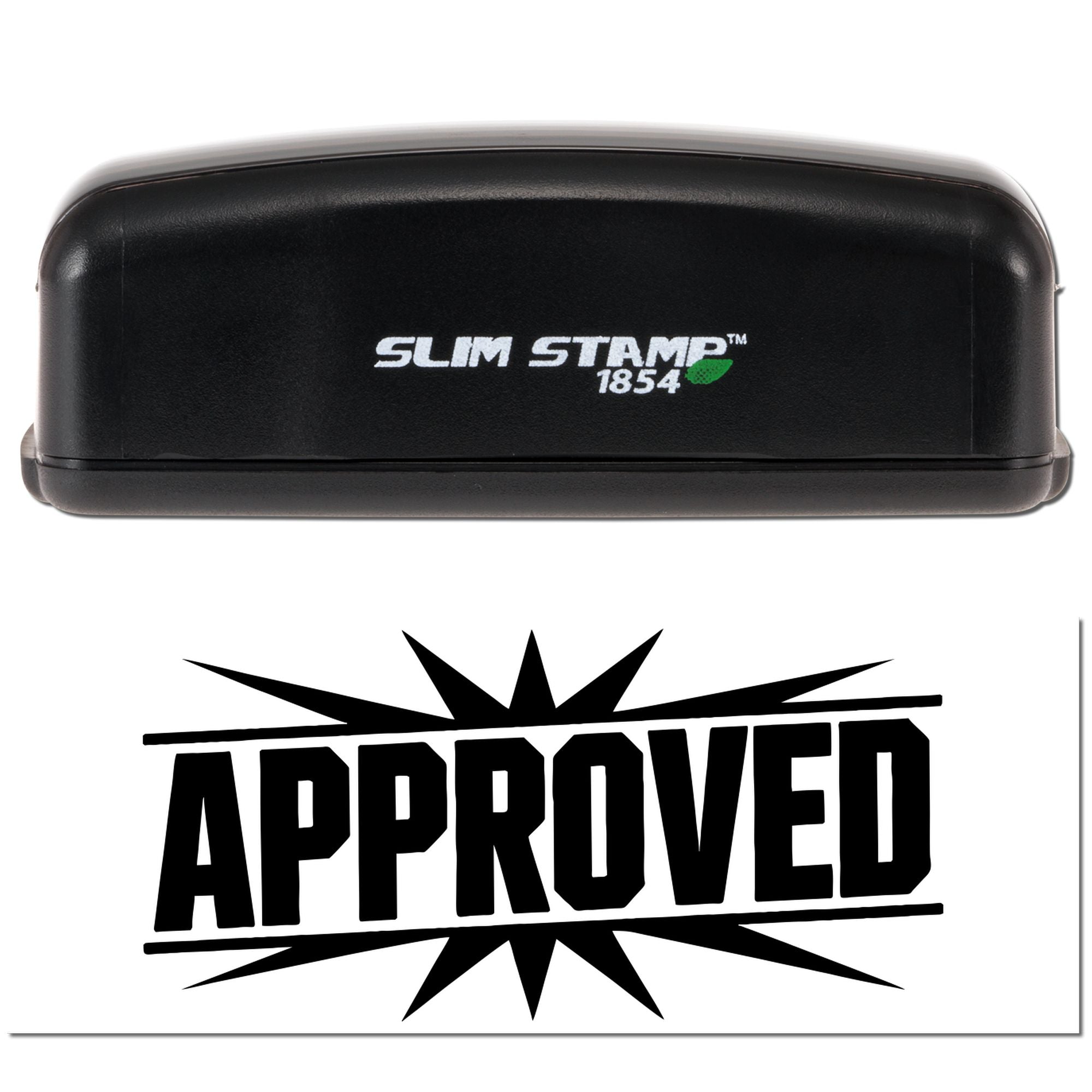Slim Stamp 1854 rubber stamp with Approved imprint for business document approval and office use
