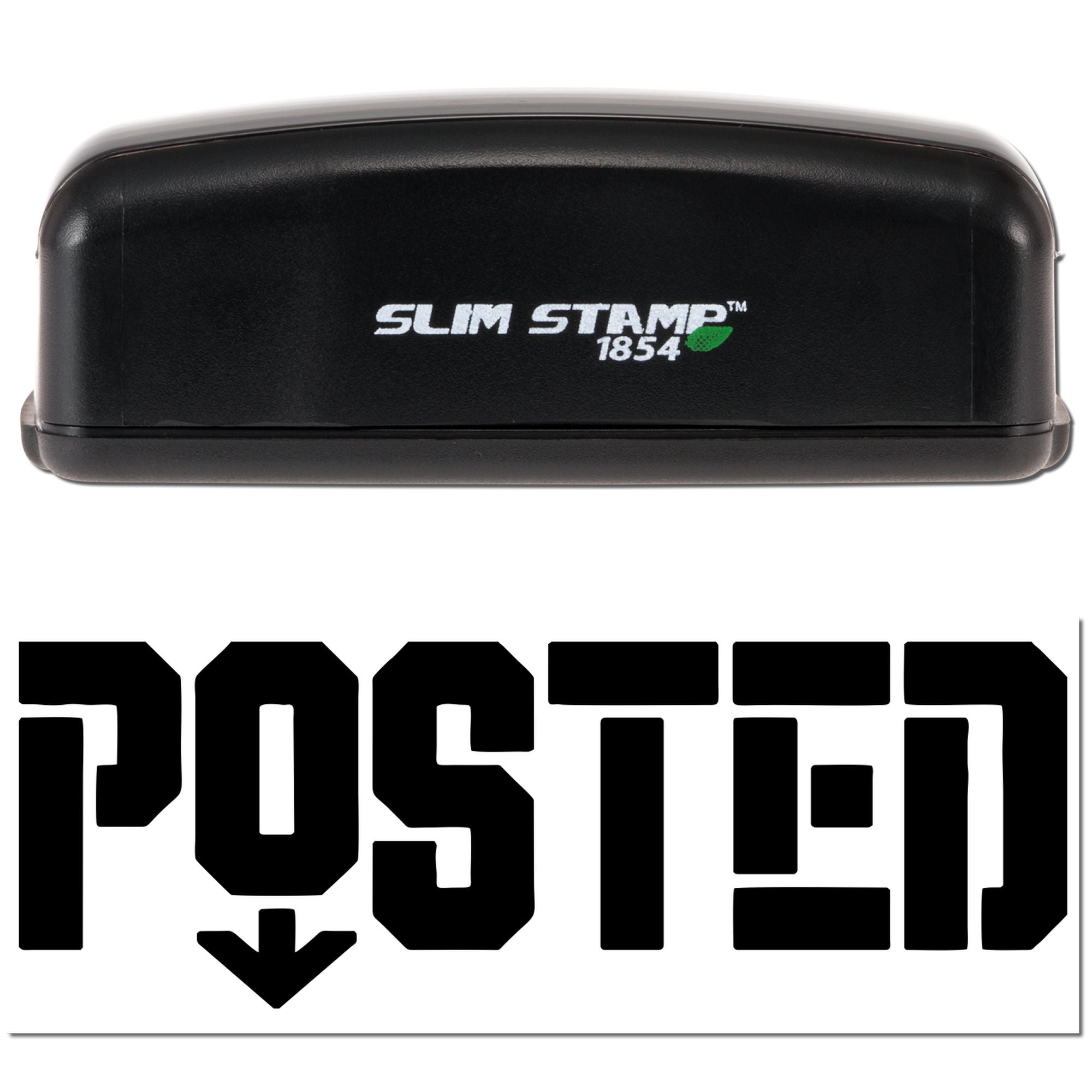 Slim Stamp 1854 self-inking rubber stamp with POSTED imprint for mail and document marking.