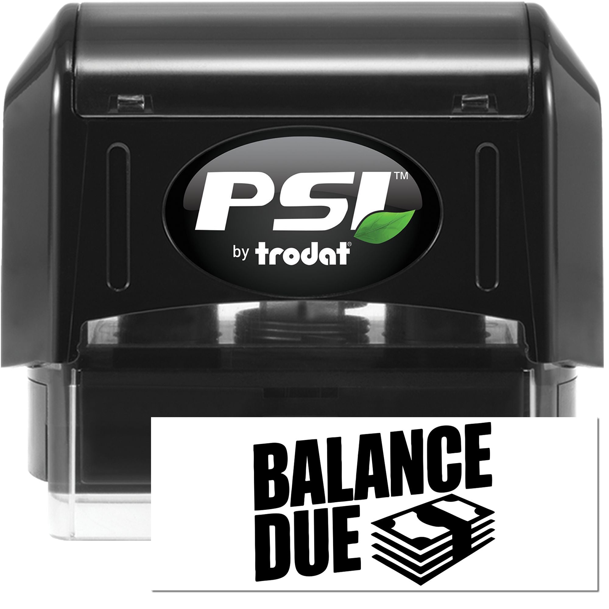 PSI by Trodat self-inking rubber stamp with BALANCE DUE impression for billing and accounting use