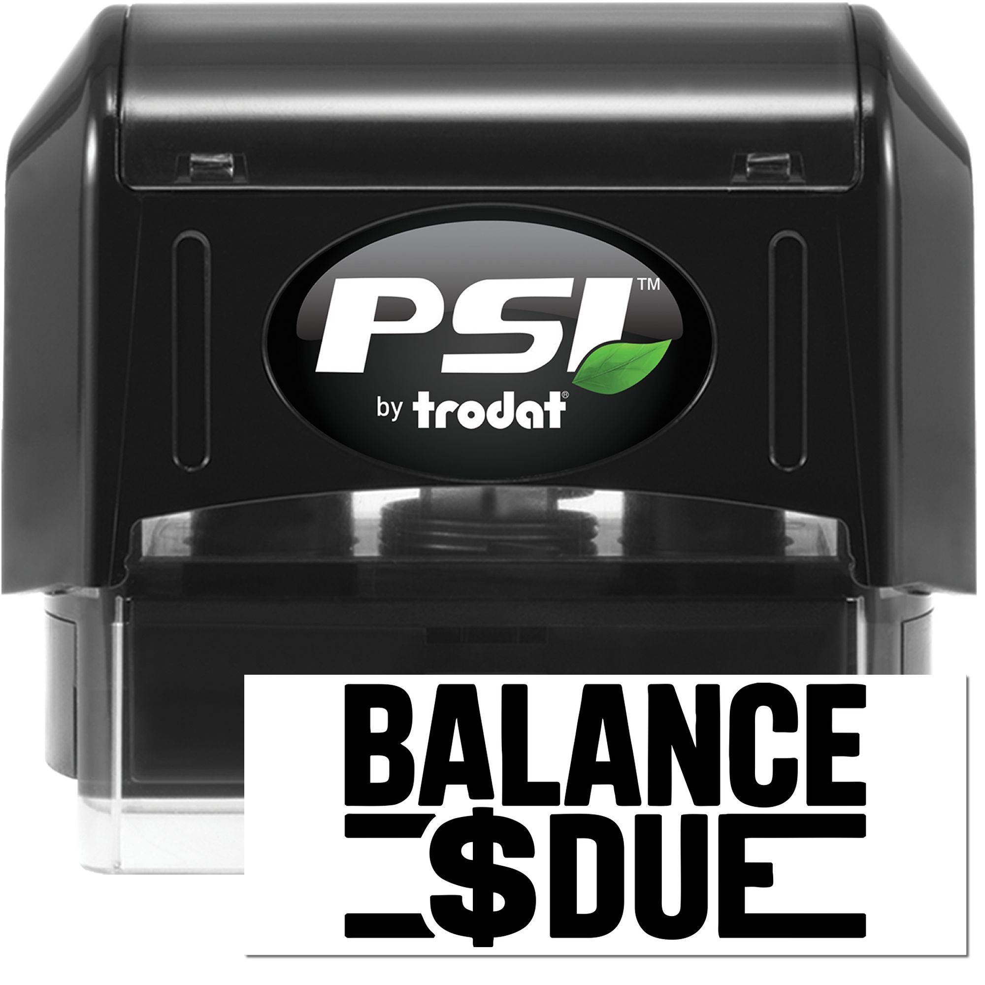 PSI by Trodat self-inking balance due rubber stamp for billing, accounting, and office payment reminders.