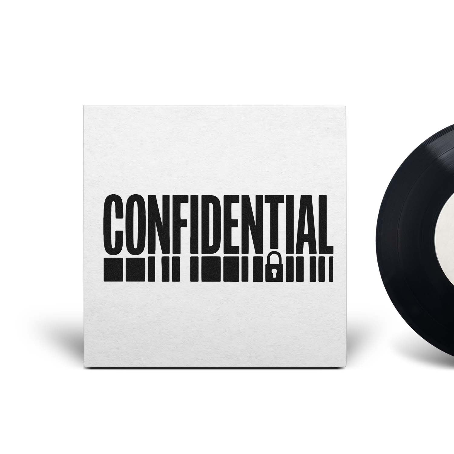 Confidential rubber stamp with lock icon for secure document marking and office use