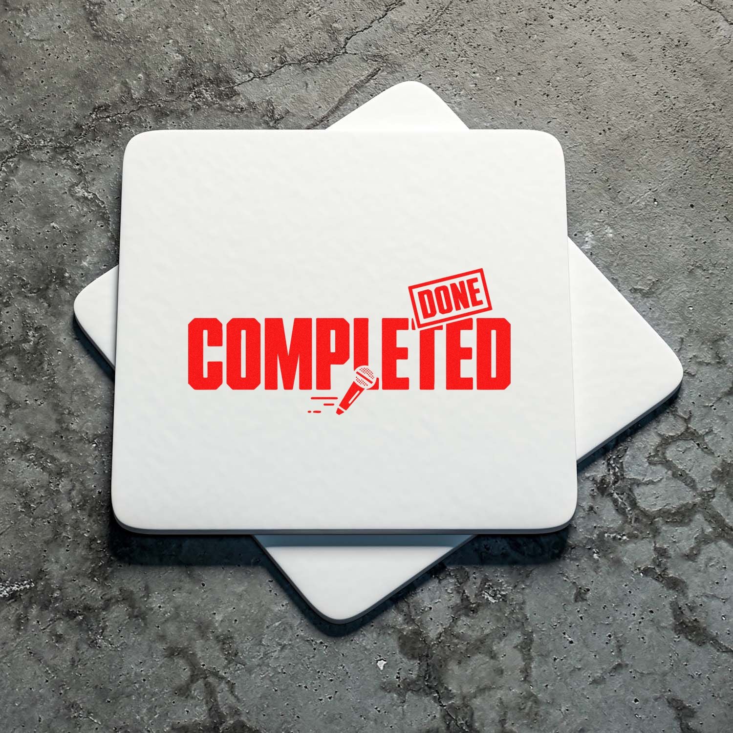 Completed rubber stamp with Done design for marking finished projects, approvals, and task status.
