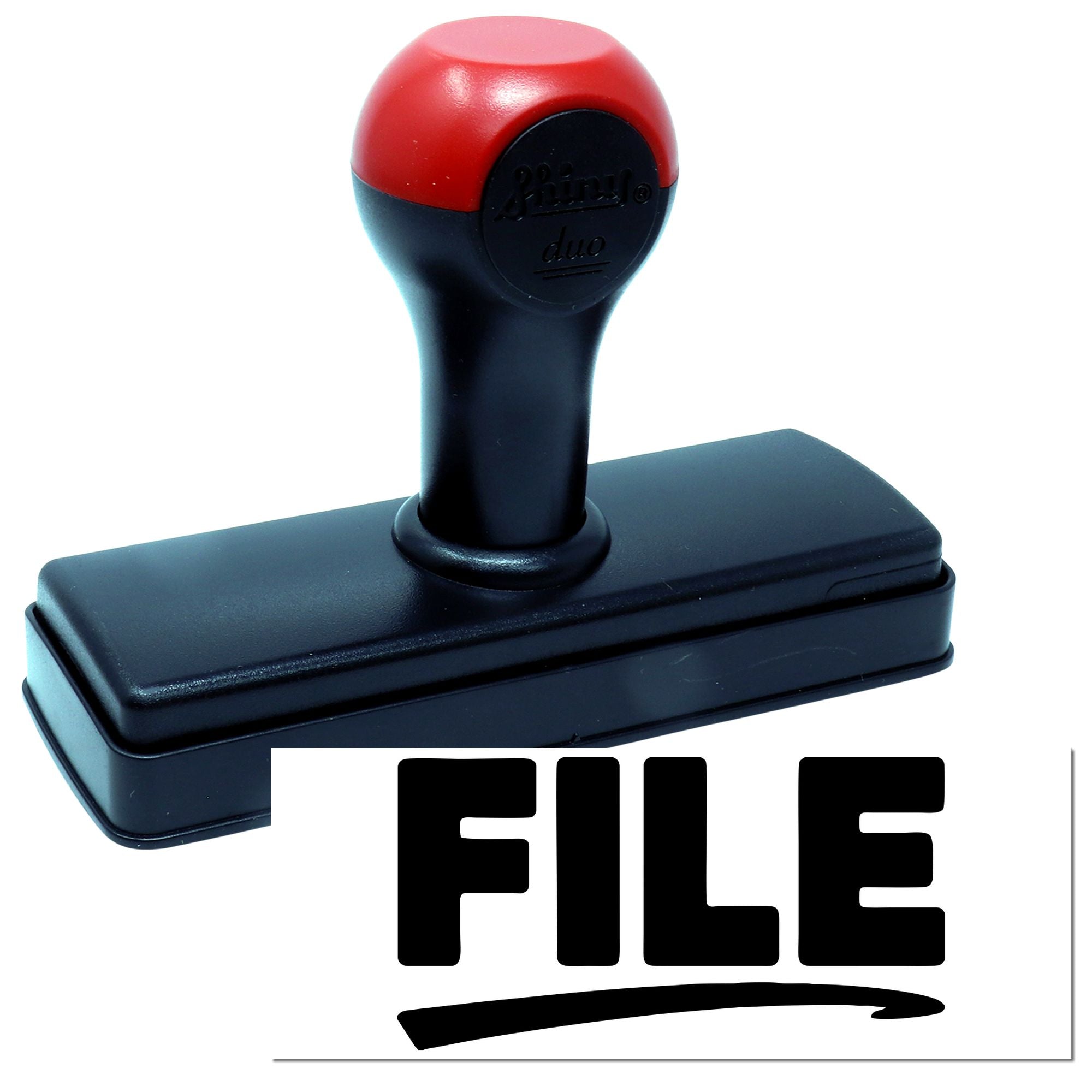 FILE self-inking rubber stamp for office document filing and record organization