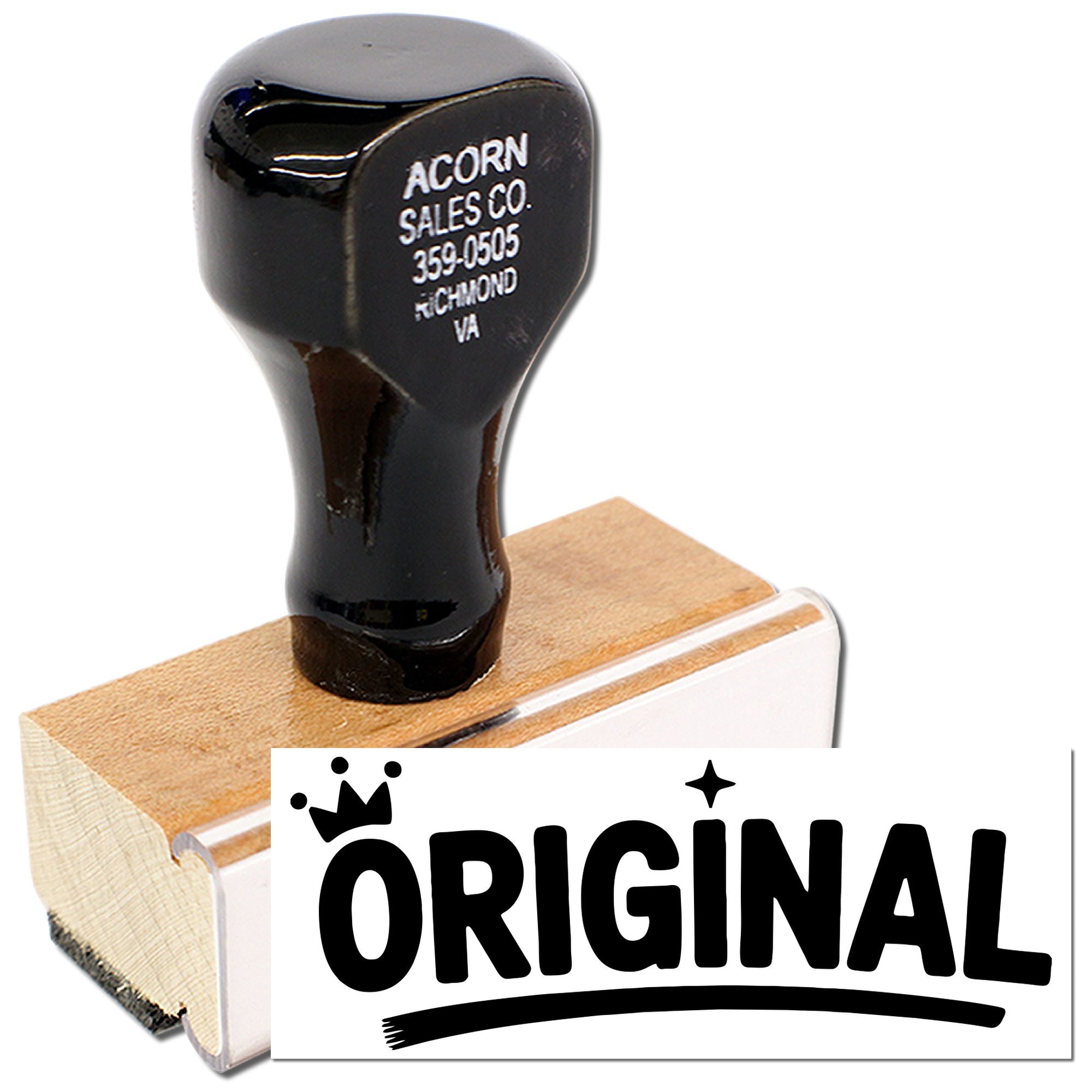 Custom rubber stamp with ORIGINAL imprint, ideal for office branding, labeling, and authentication.